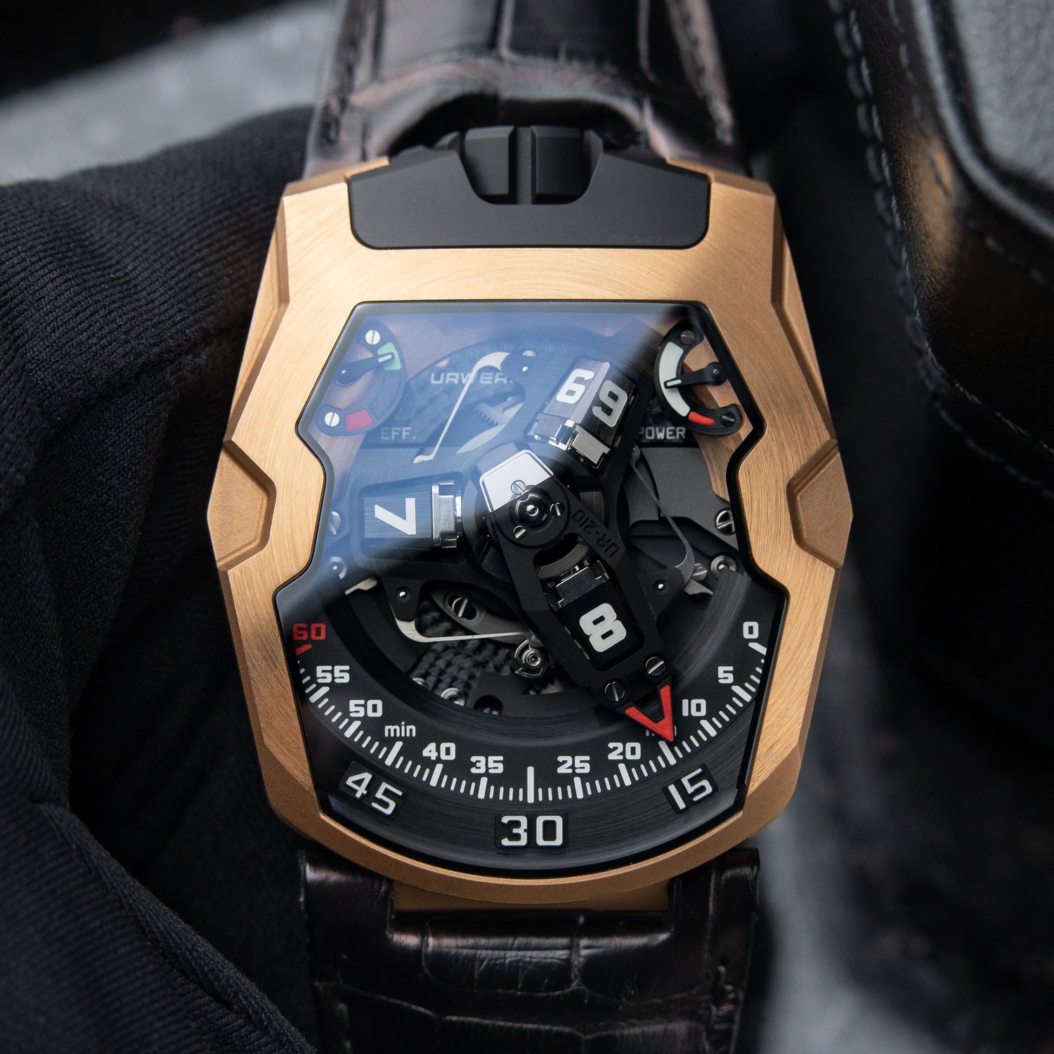 URWERK UR-210 RG RARE Limited Edition Retrograde Rose Gold Black Titanium