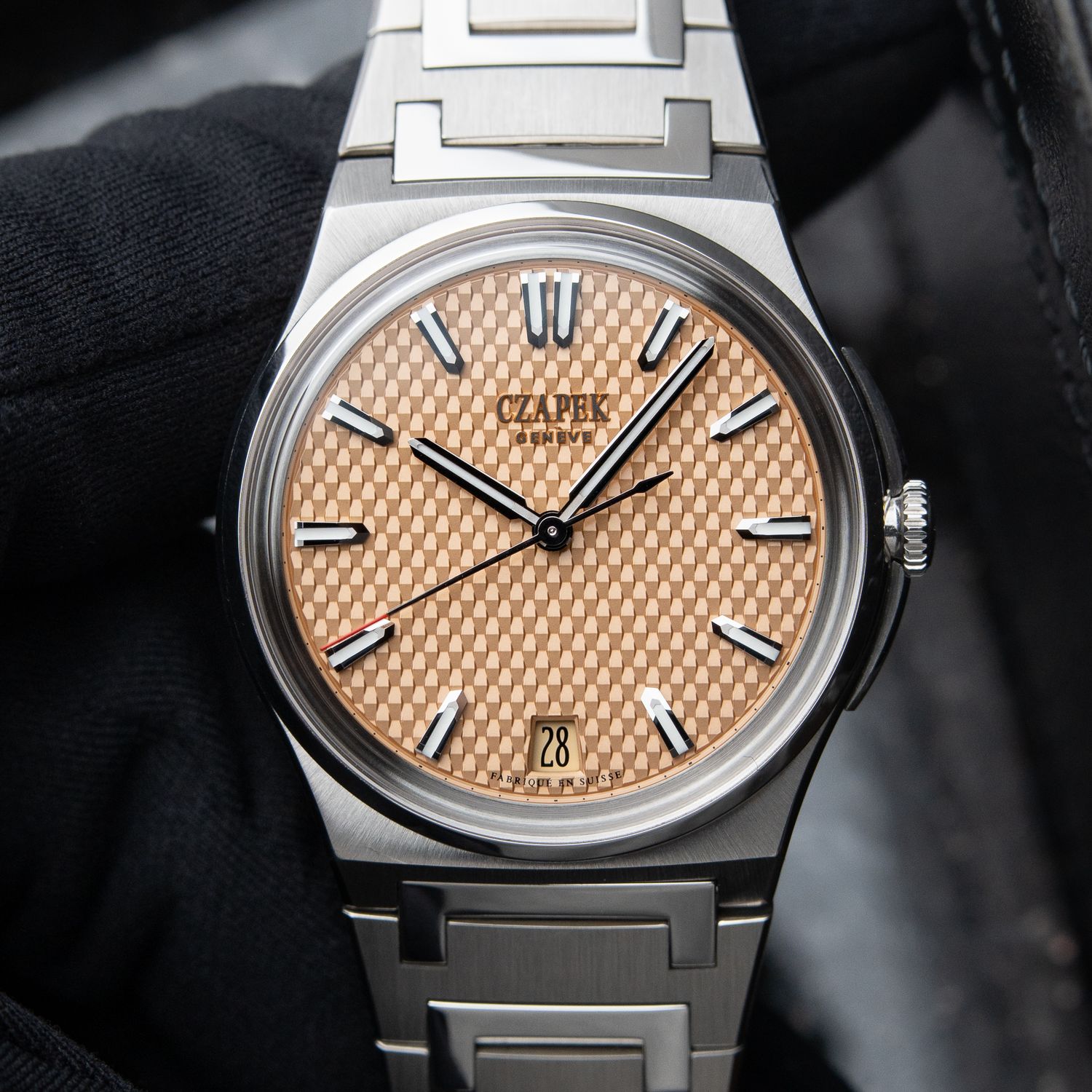 Czapek Antarctique Passage De Drake Salmon S 38.5mm Steel Bracelet Strap