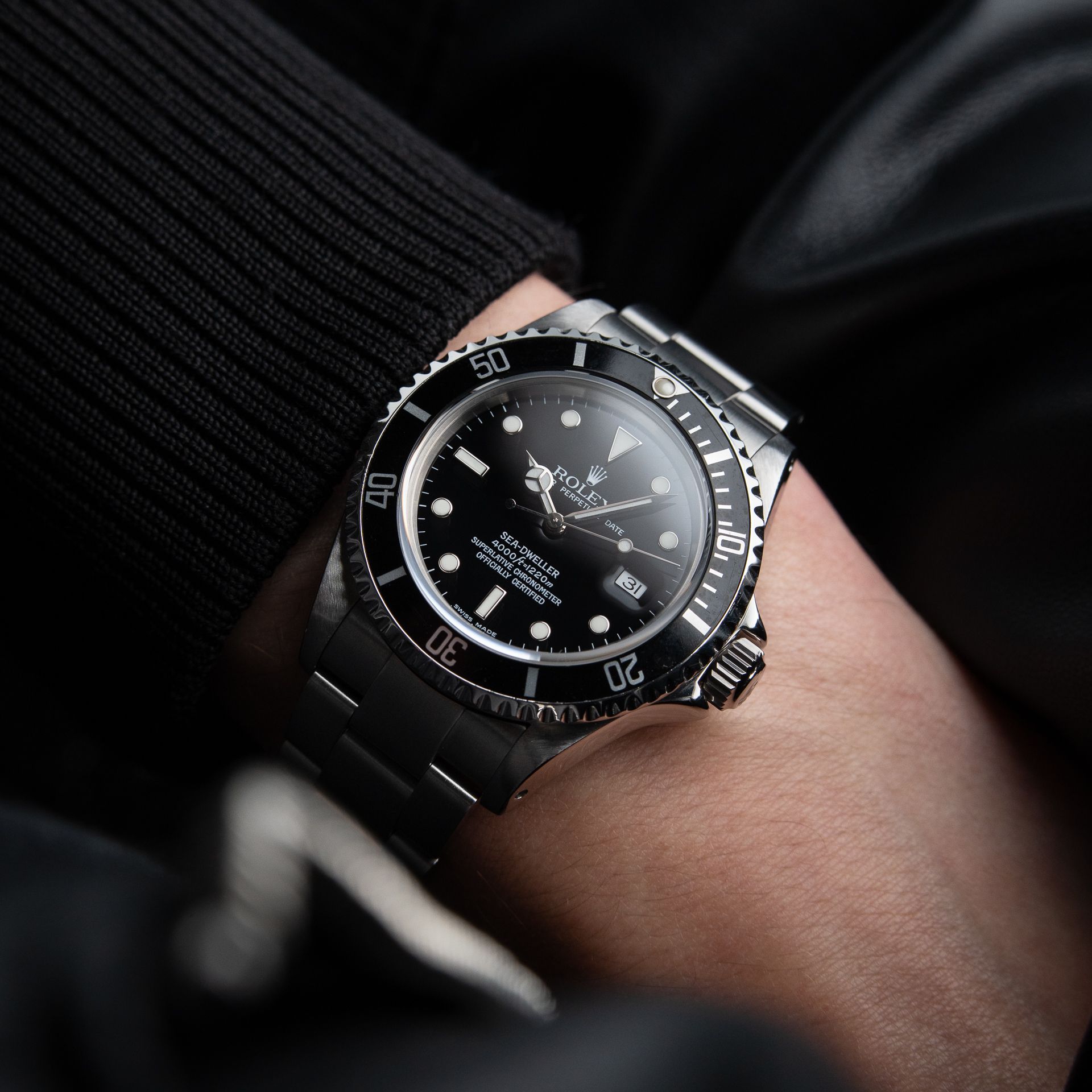 Rolex Sea-Dweller Date 40mm SD4K Oyster Black Aluminum Bezel Steel Bracelet