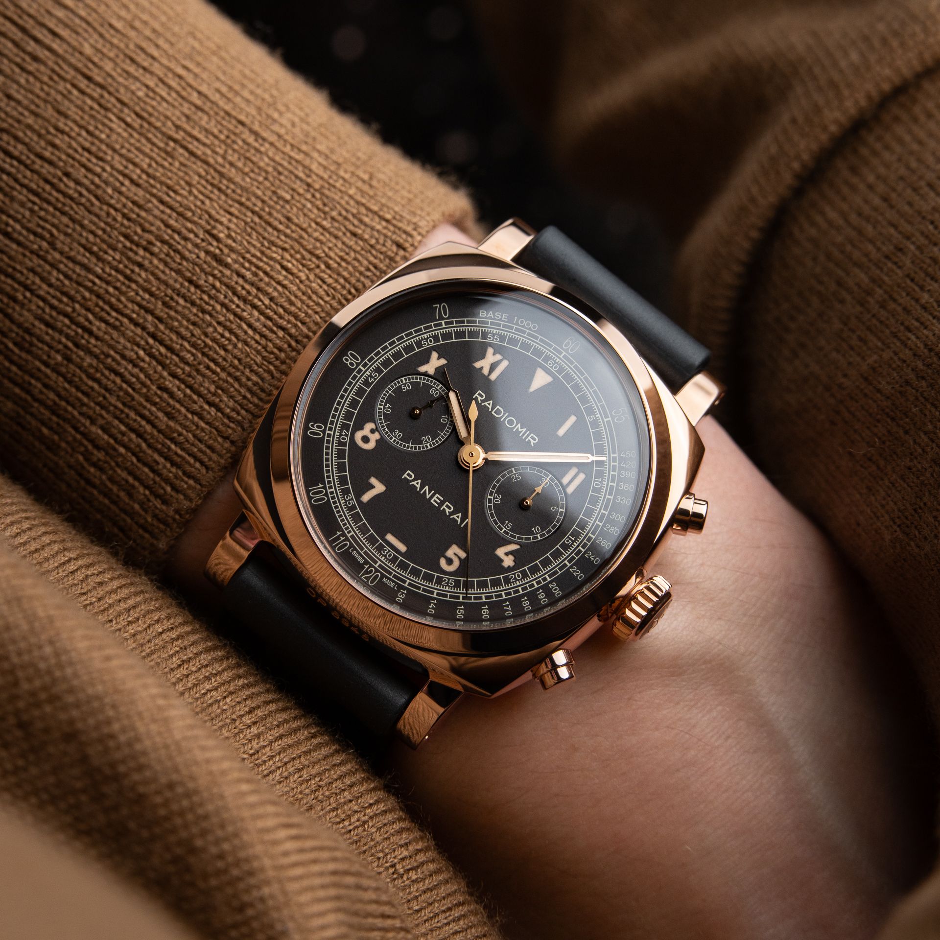 Panerai Radiomir 1940 Chronograph RARE 4/2026 Minerva Oro Rosso Rose Gold Brown California Dial 45mm Limited Edition PAM519
