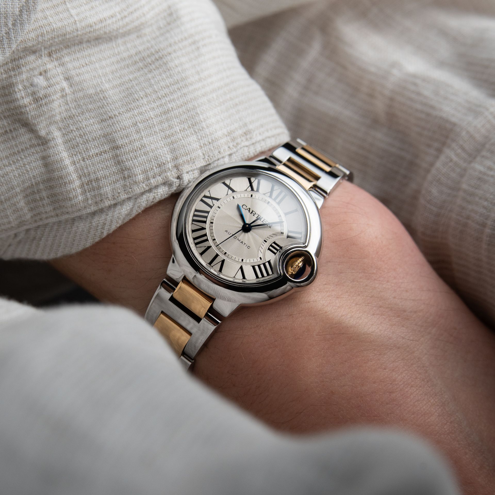 Cartier Ballon Bleu De Cartier Ladies Two Tone Yellow Gold Steel Bracelet