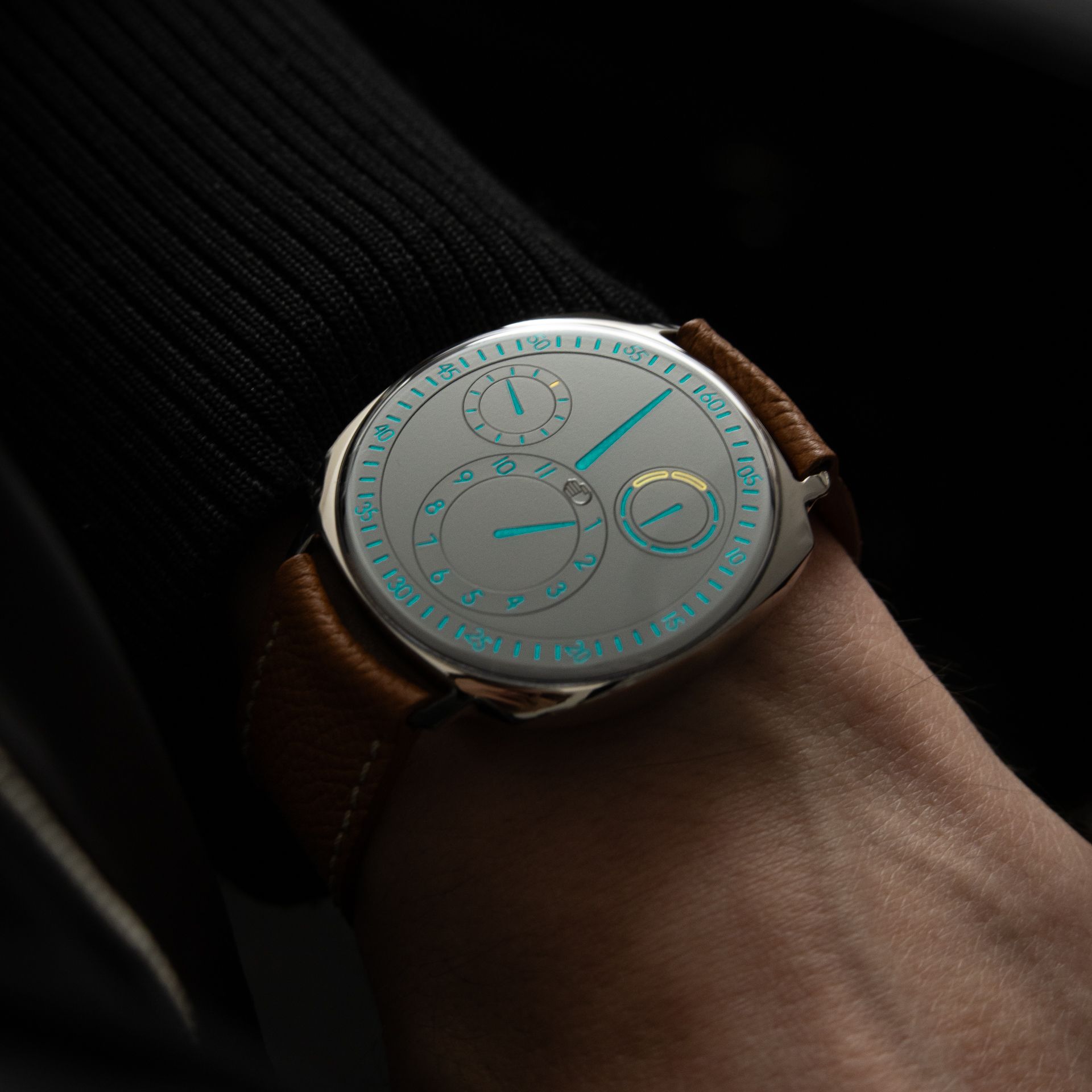 Ressence Type 1 Squared V2 Titanium White Silver Dial Automatic ROCS 1.3