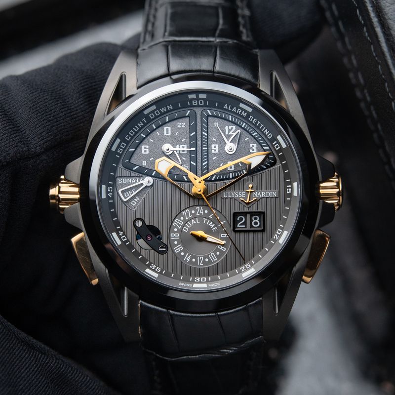 Ulysse Nardin Sonata Streamline Cathedral Dual Time Alarm Black Titanium