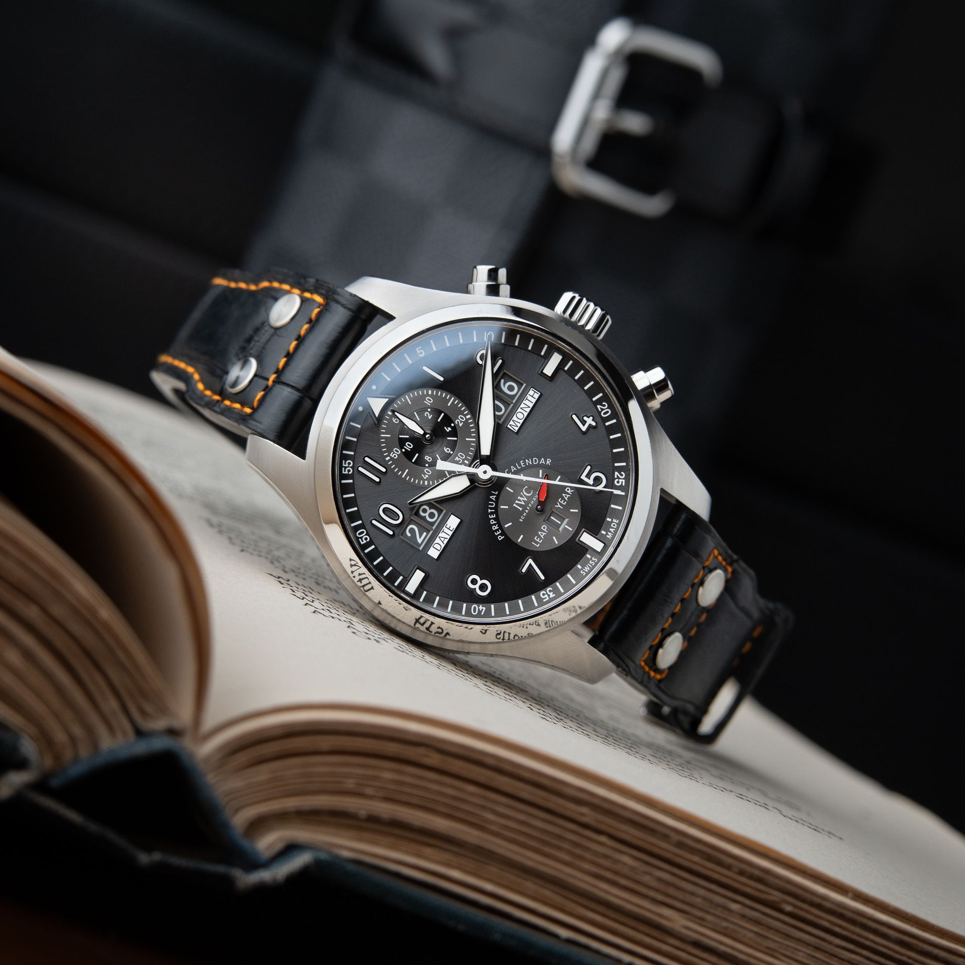 IWC Spitfire Perpetual Calendar Digital Date-Month Chronograph Steel Grey
