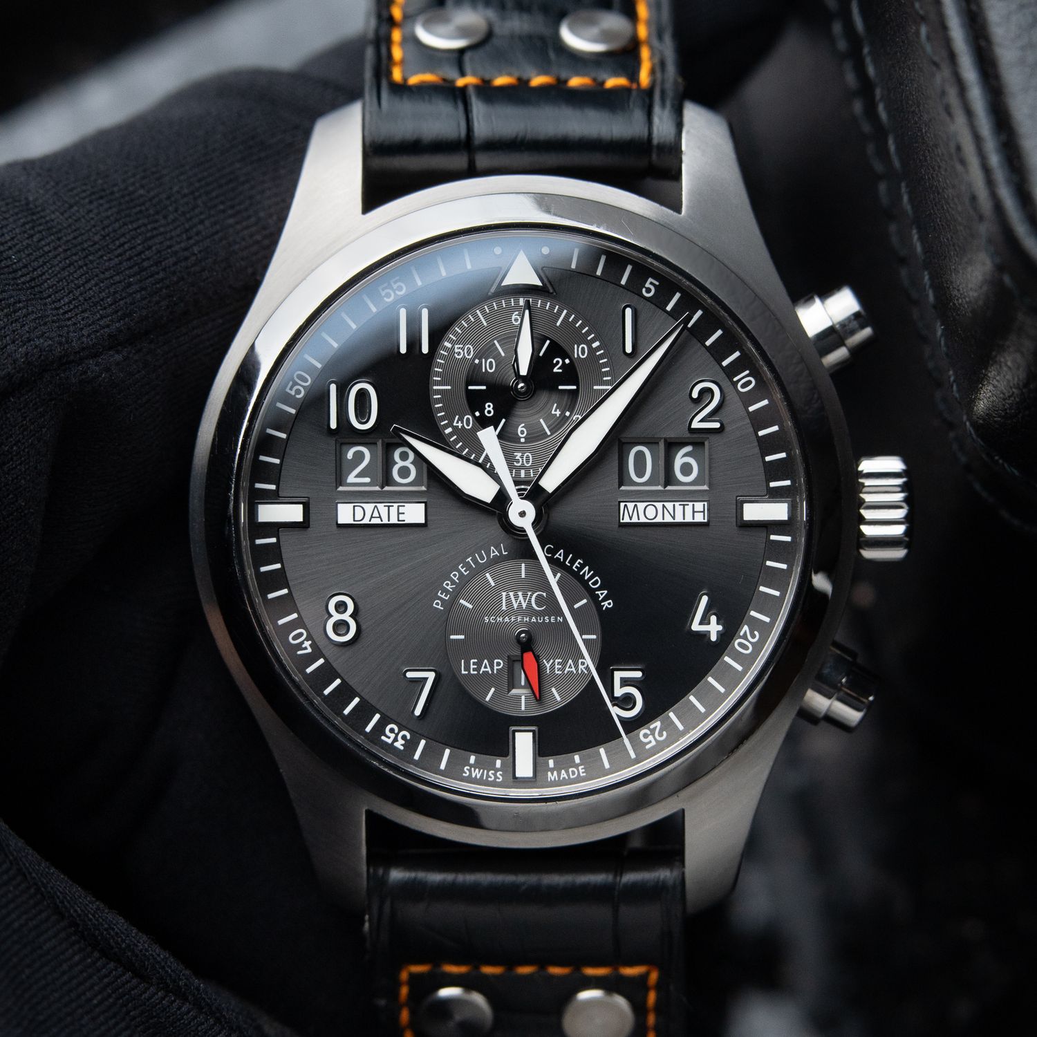 IWC Spitfire Perpetual Calendar Digital Date-Month Chronograph Steel Grey IWC Spitfire Perpetual Calendar Digital Date-Month Chronograph Steel Grey