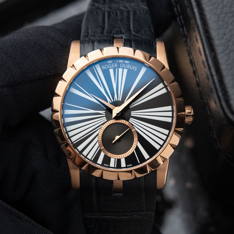Roger Dubuis Excalibur 36 Automatic Rose Gold Black Dial Small Seconds