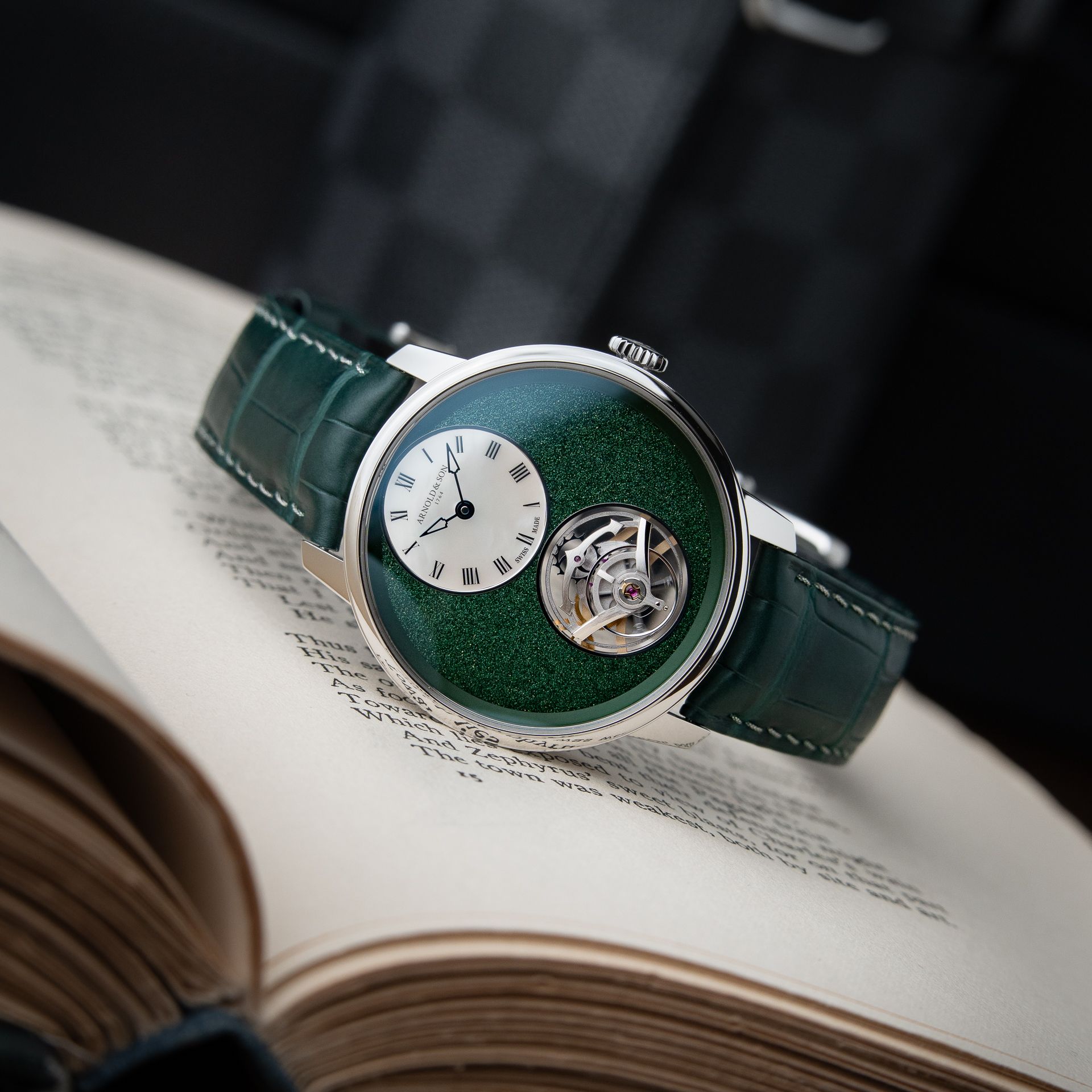 Arnold & Son UTTE Ultra Thin Tourbillon Platinum MOP Green Limited Edition