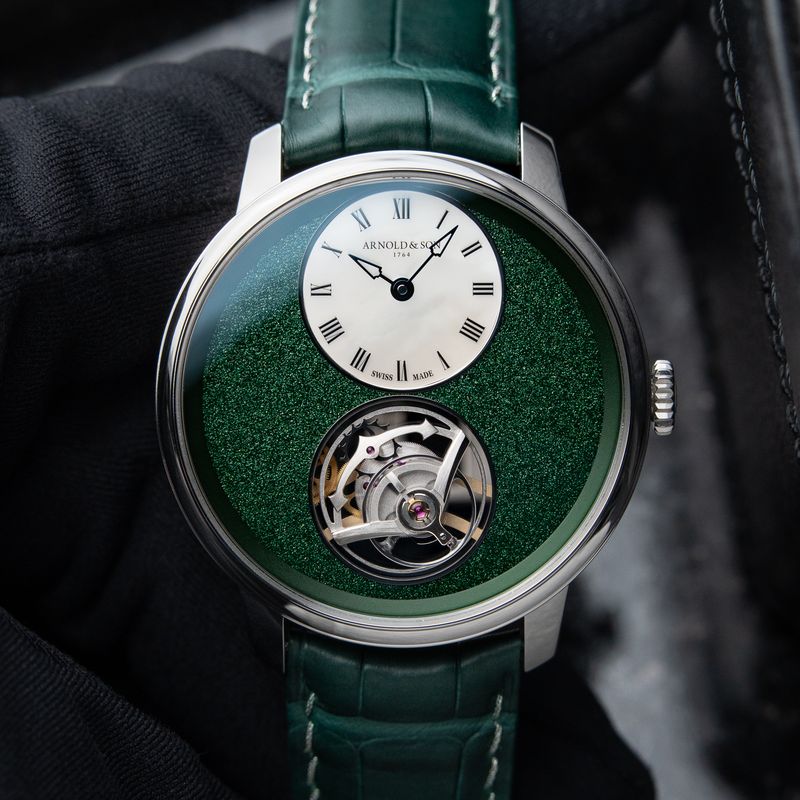 Arnold & Son UTTE Ultra Thin Tourbillon Platinum MOP Green Limited Edition