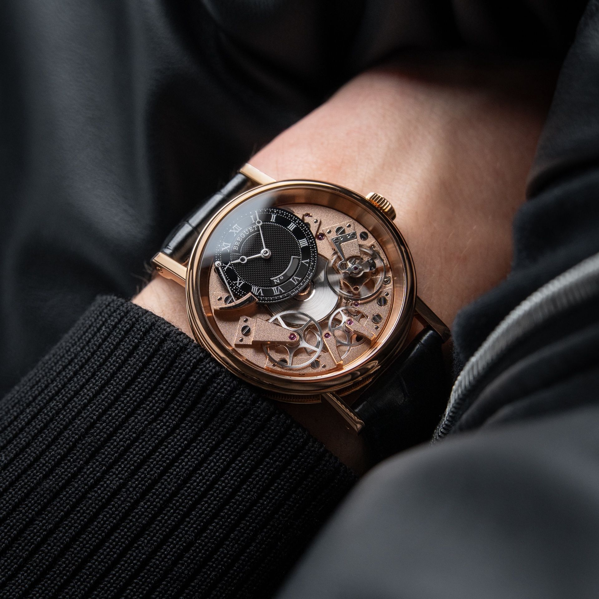 Breguet Tradition 7057BR Rose Gold Black Openworked Power Reserve Manual
