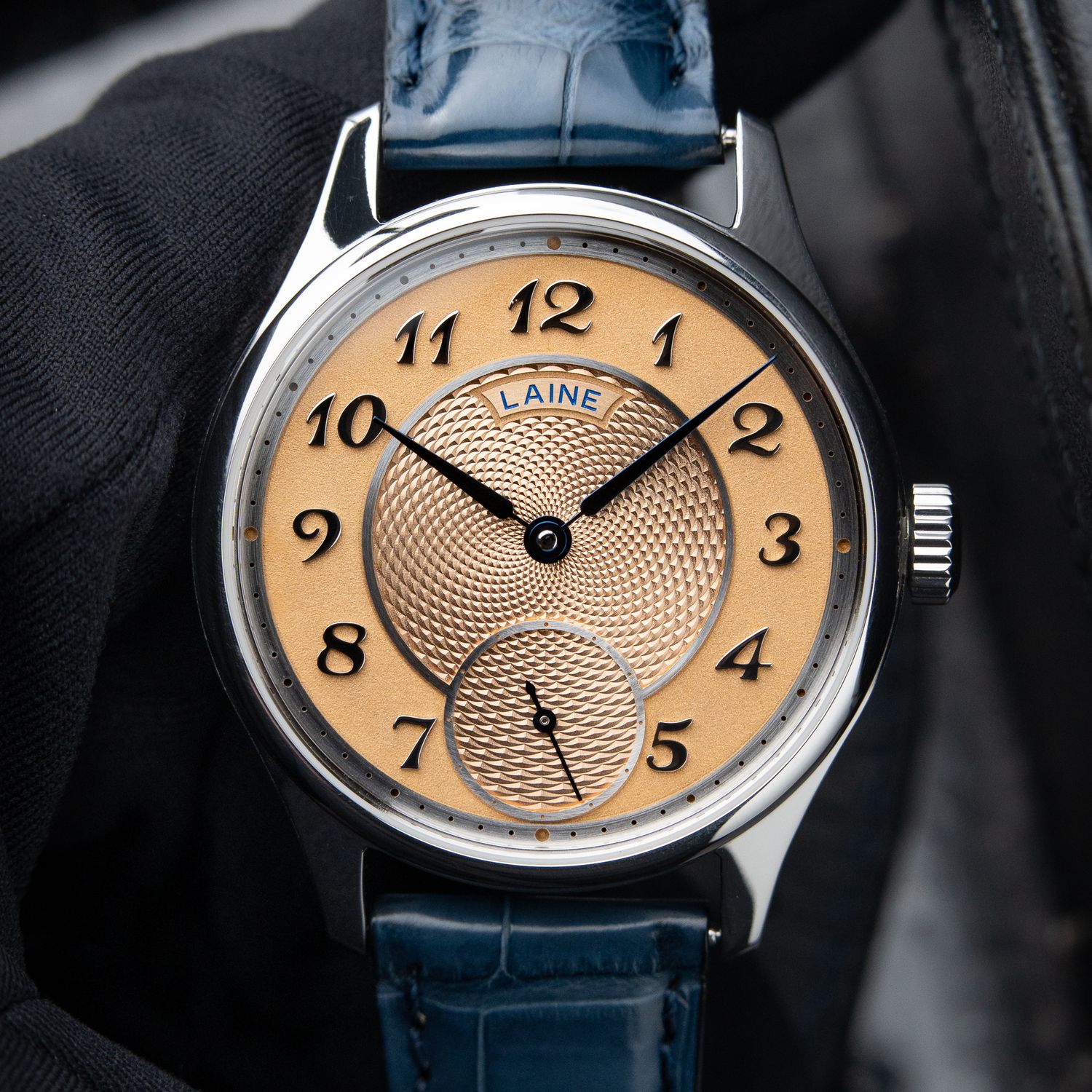 Laine Gelidus 3 G3 Salmon Guilloche Dial Steel Leather Manual 40.5 Laine Gelidus 3 G3 Salmon Guilloche Dial Steel Leather Manual 40.5