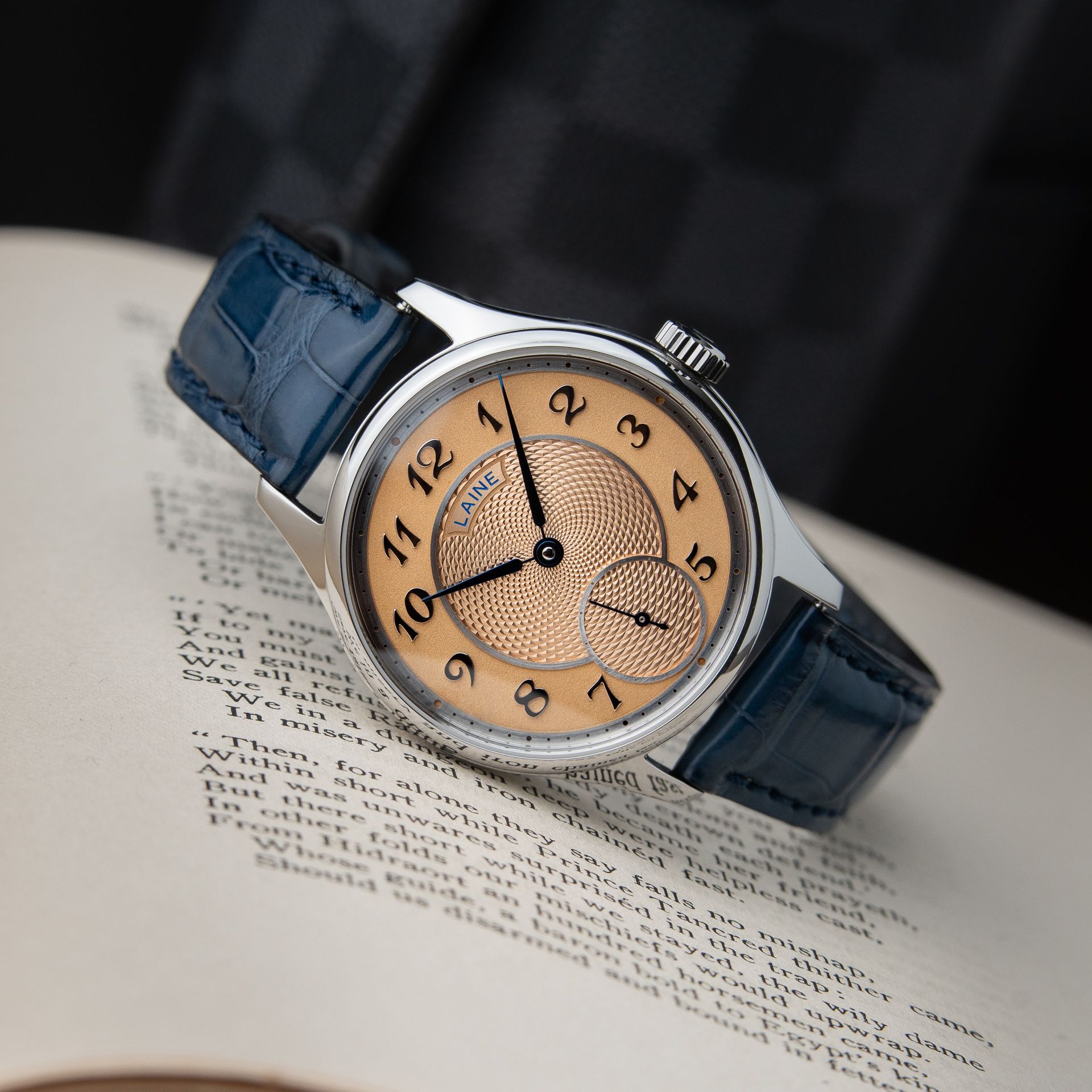 Laine Gelidus 3 G3 Salmon Guilloche Dial Steel Leather Manual 40.5