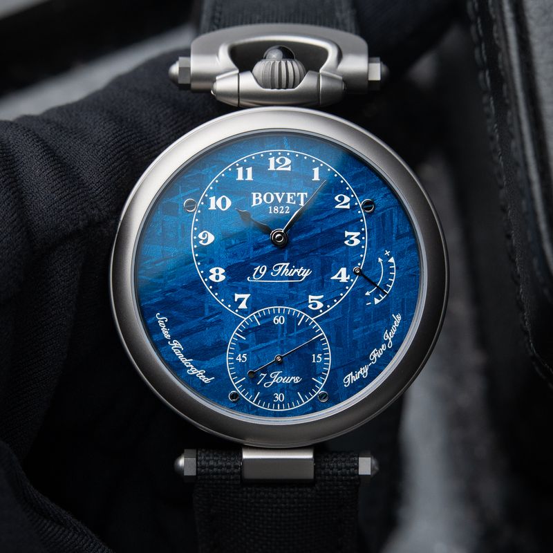 Bovet 19Thirty Fleurier UNWORN RARE Blue Meteorite Dial 7 Days Titanium 42