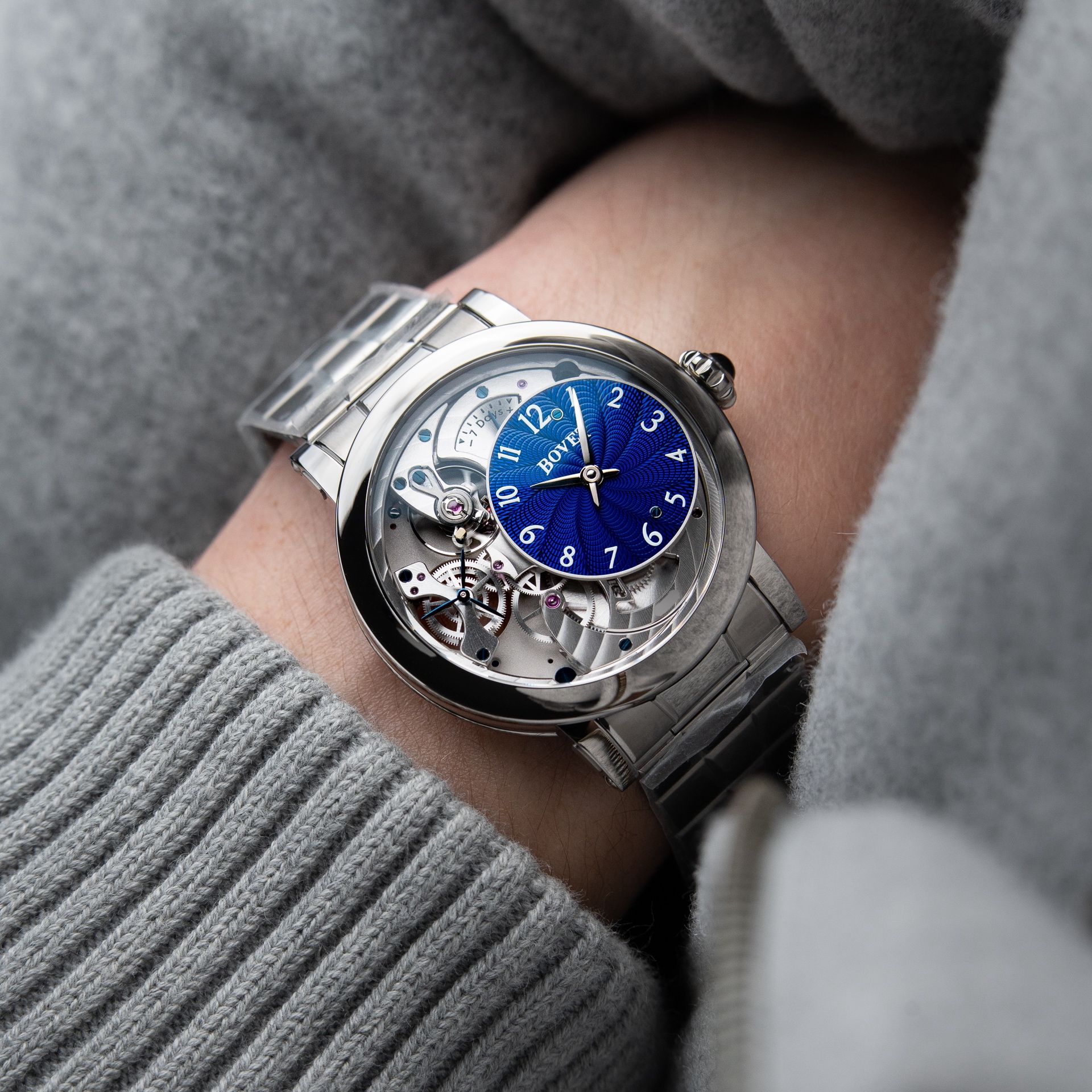 Bovet Recital 12 Dimier UNWORN 2026 Guilloche Dark Blue Titanium Bracelet