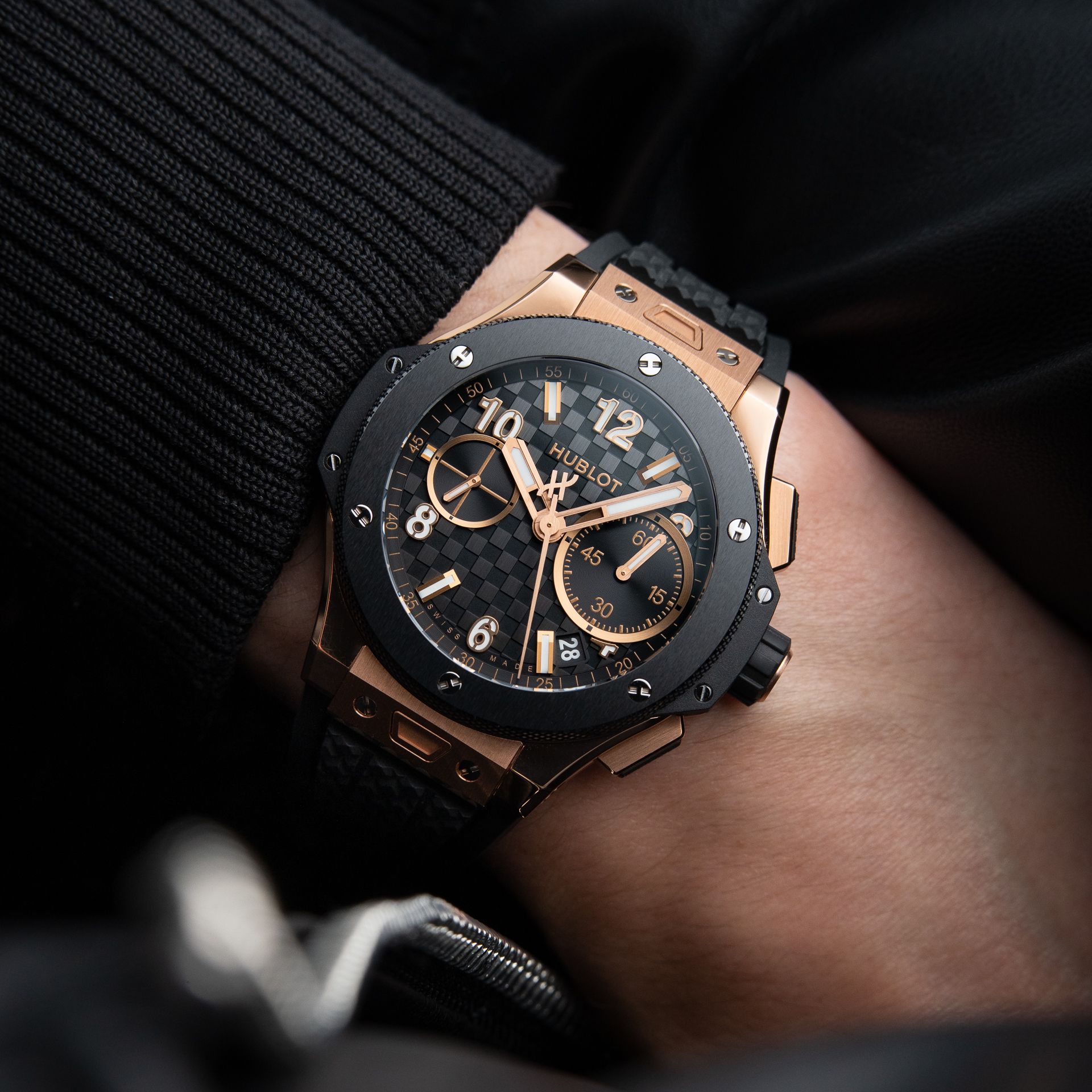 Hublot Big Bang Original UNWORN Unico King Gold Ceramic Chronograph Black