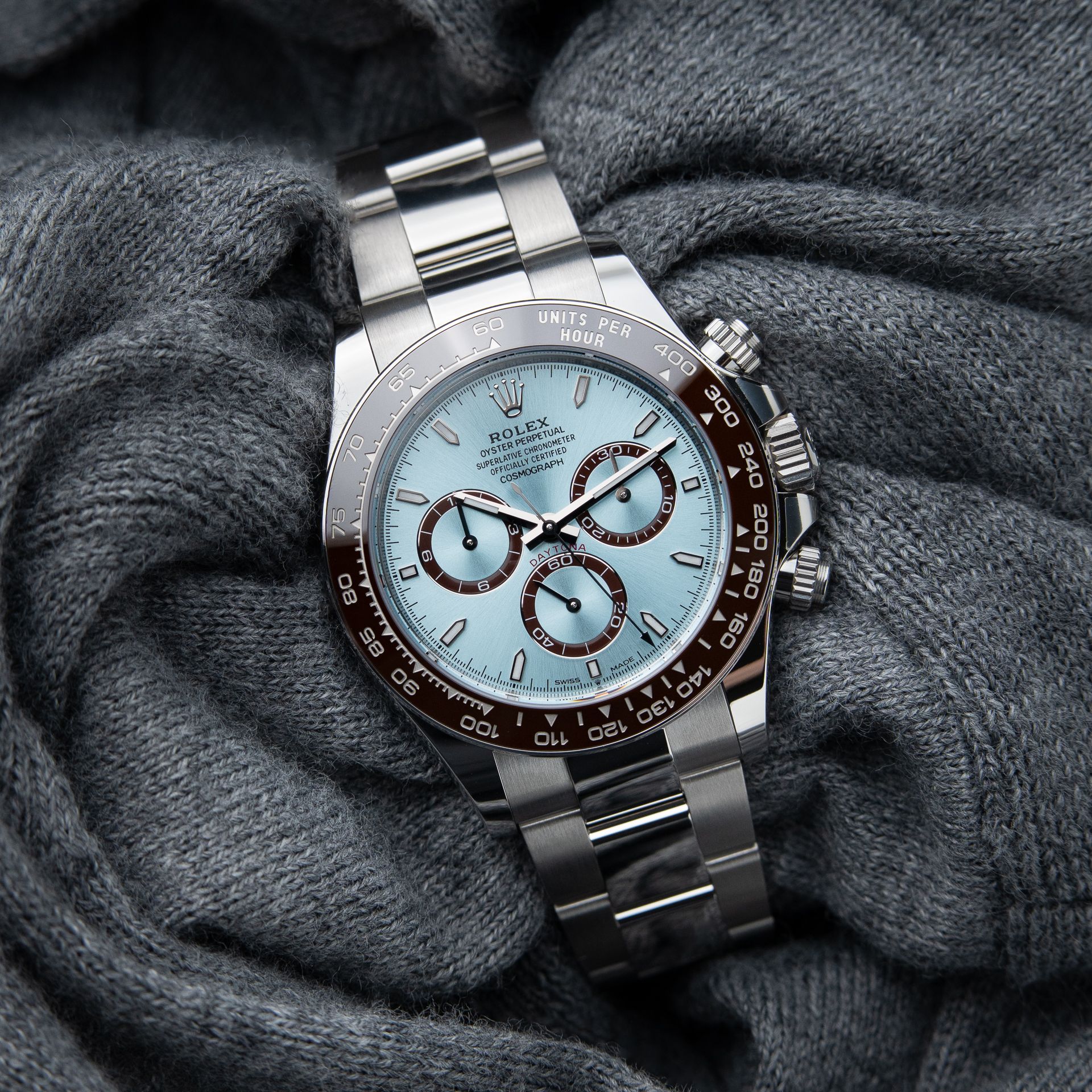 Rolex Daytona Cosmograph Platinum Oyster Ice Blue Platona Chronograph