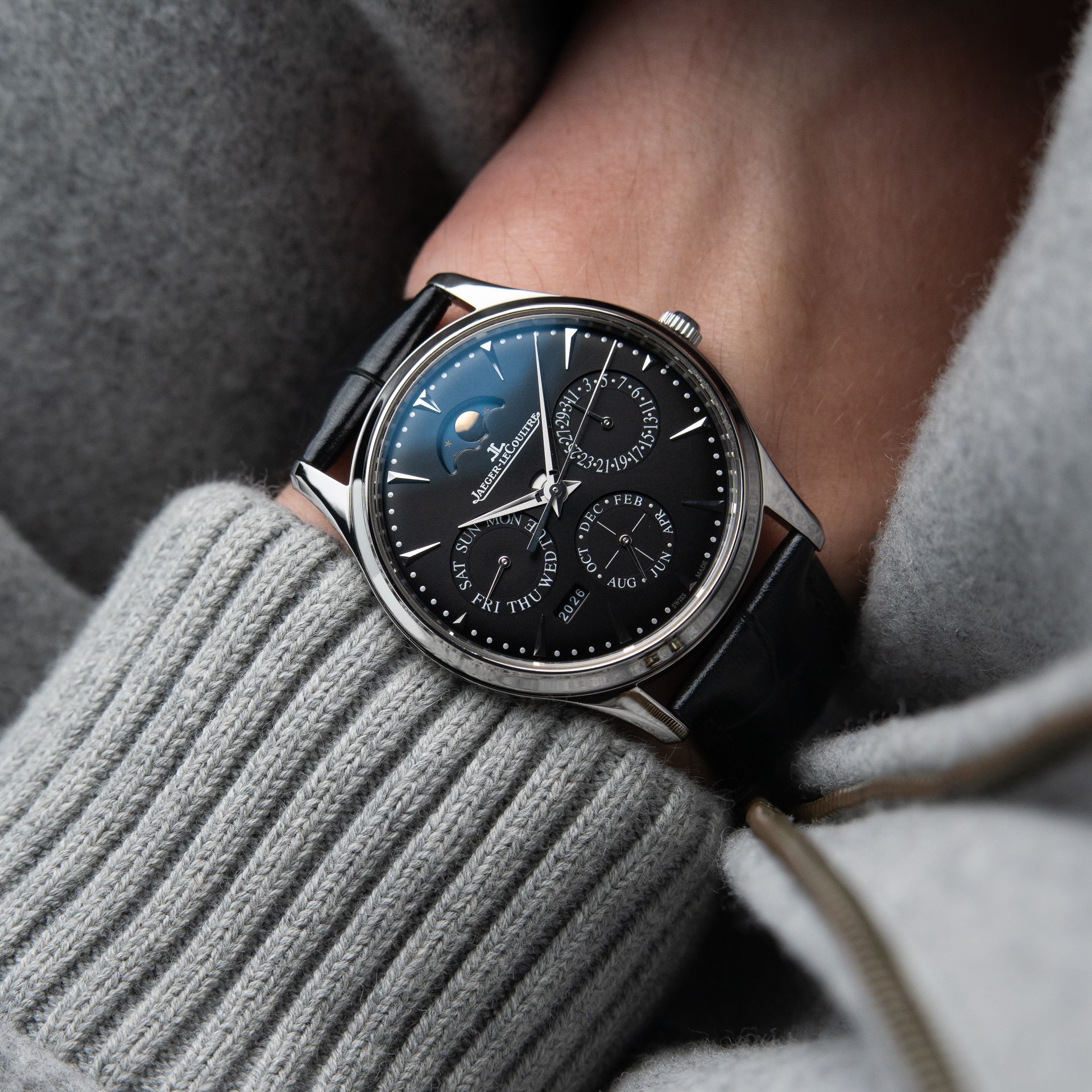 Jaeger-LeCoultre Master Ultra Thin Perpetual Calendar Moonphase Black Dial