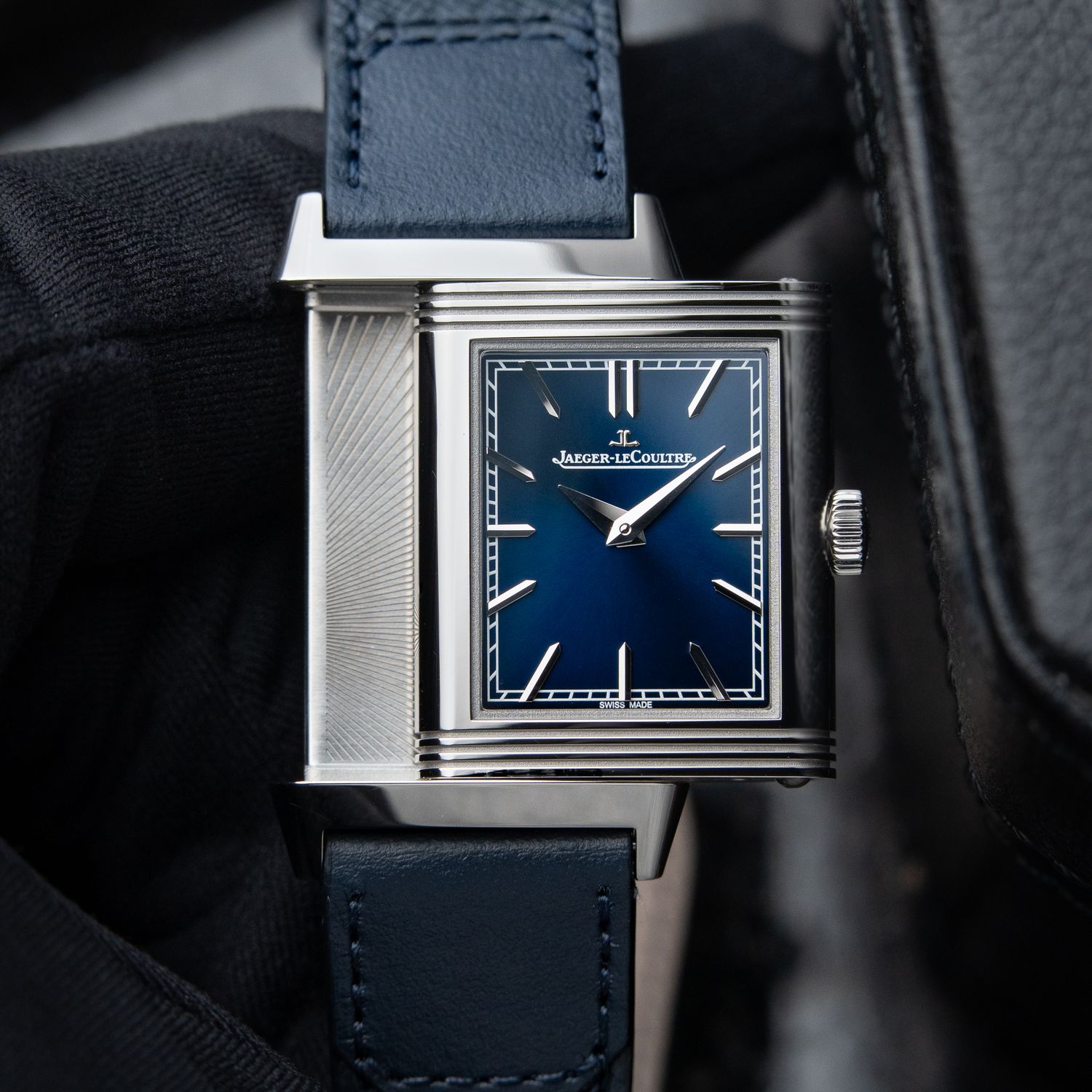 Jaeger-LeCoultre Reverso UNWORN 12/2025 Tribute Monoface Blue Dial Leather