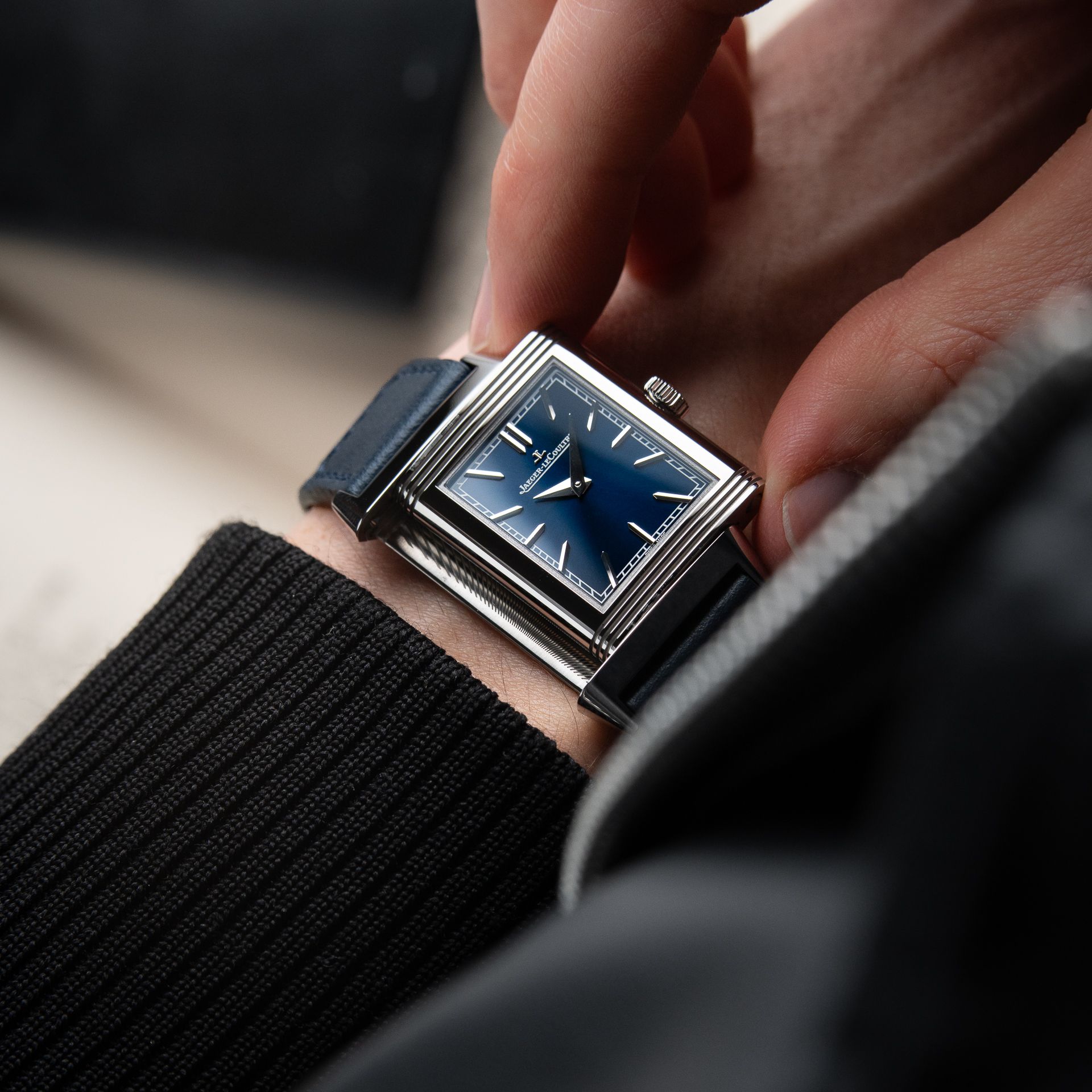 Jaeger-LeCoultre Reverso UNWORN 12/2025 Tribute Monoface Blue Dial Leather