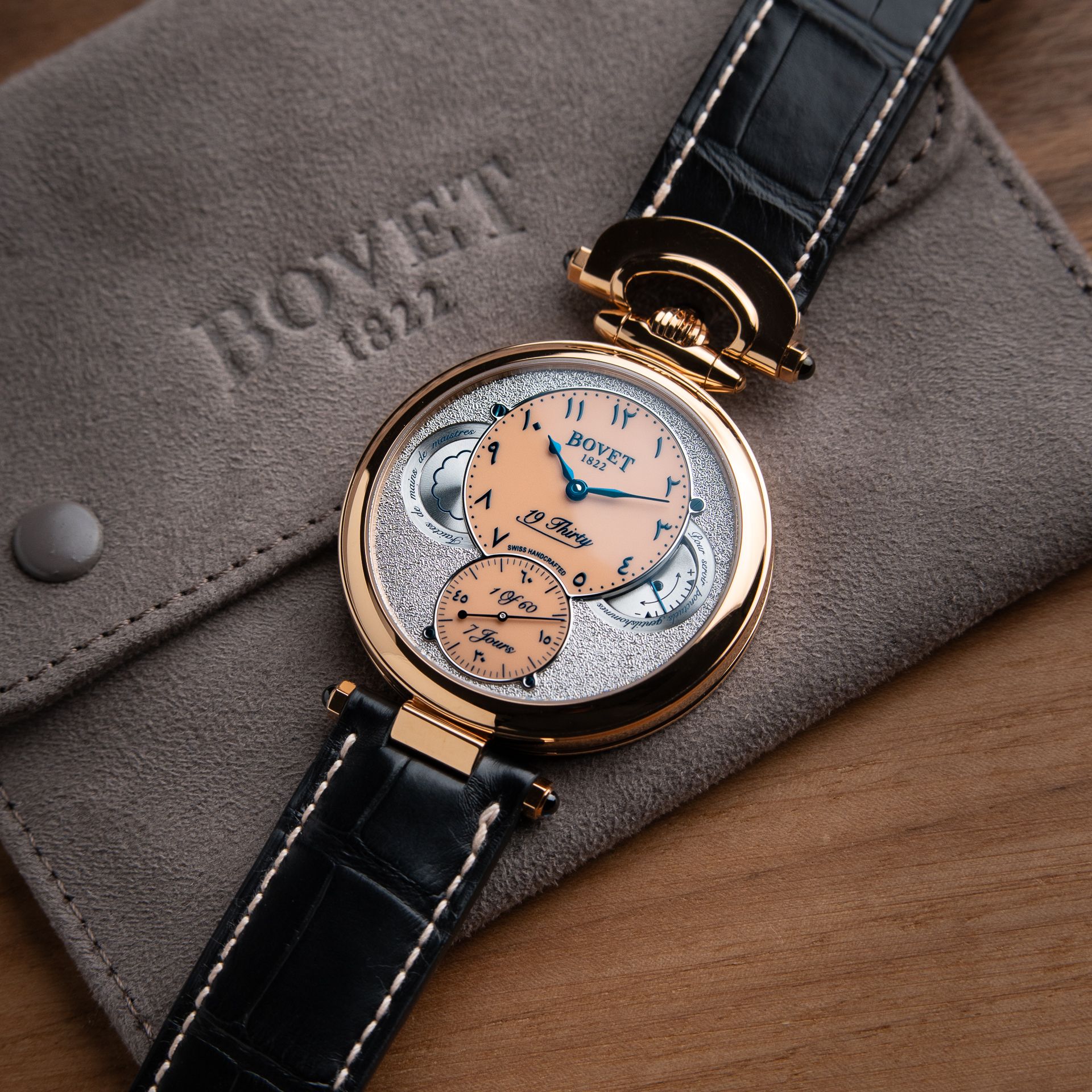 Bovet 19Thirty Fleurier UNWORN 2026 Middle Eastern Salmon Rose Gold Limited Edition