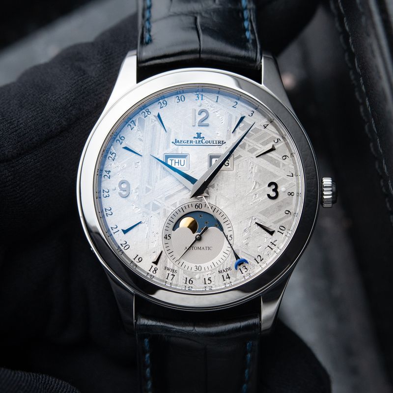Jaeger-LeCoultre Master Triple Calendar Silver Meteorite Moon Phase Steel
