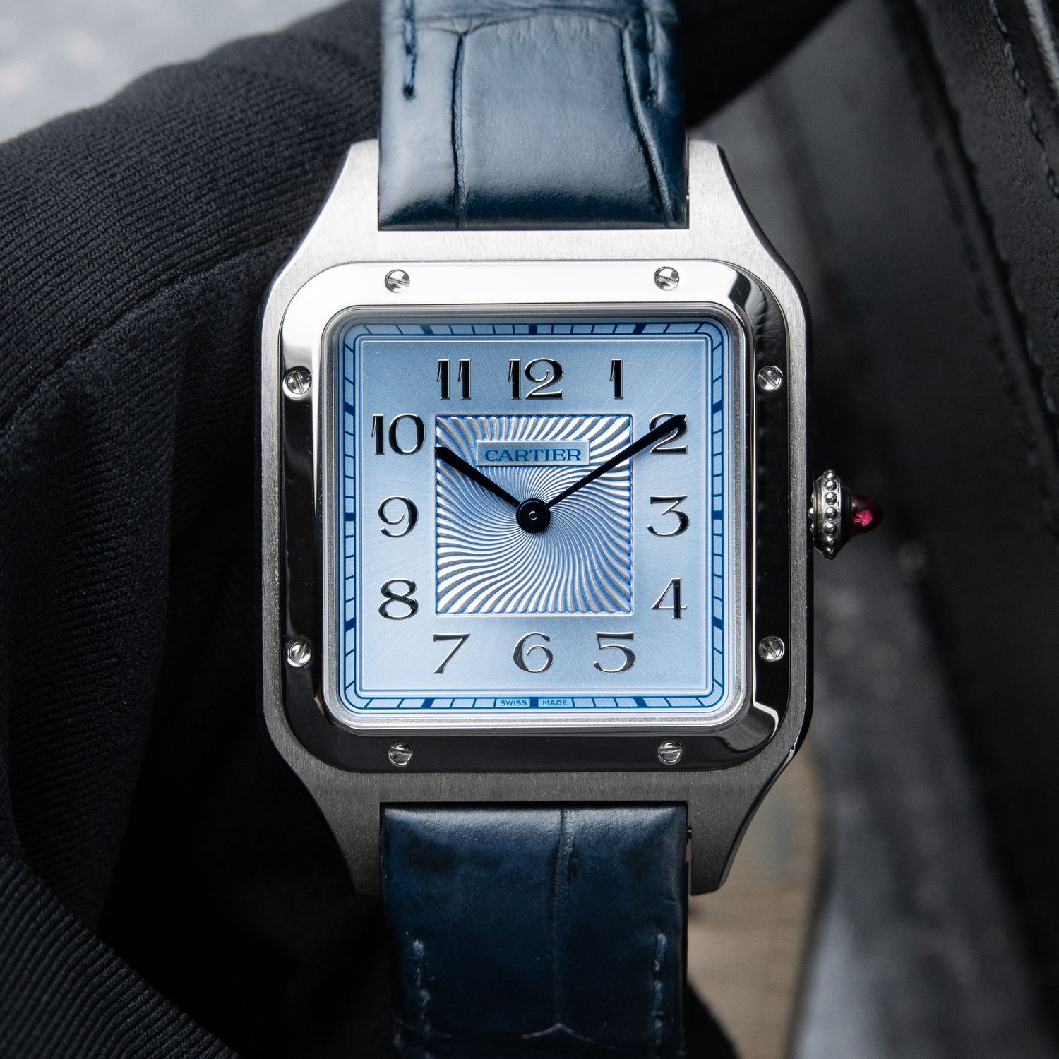 Cartier Santos Dumont XL Precious Set Limited Edition Platinum Light Blue