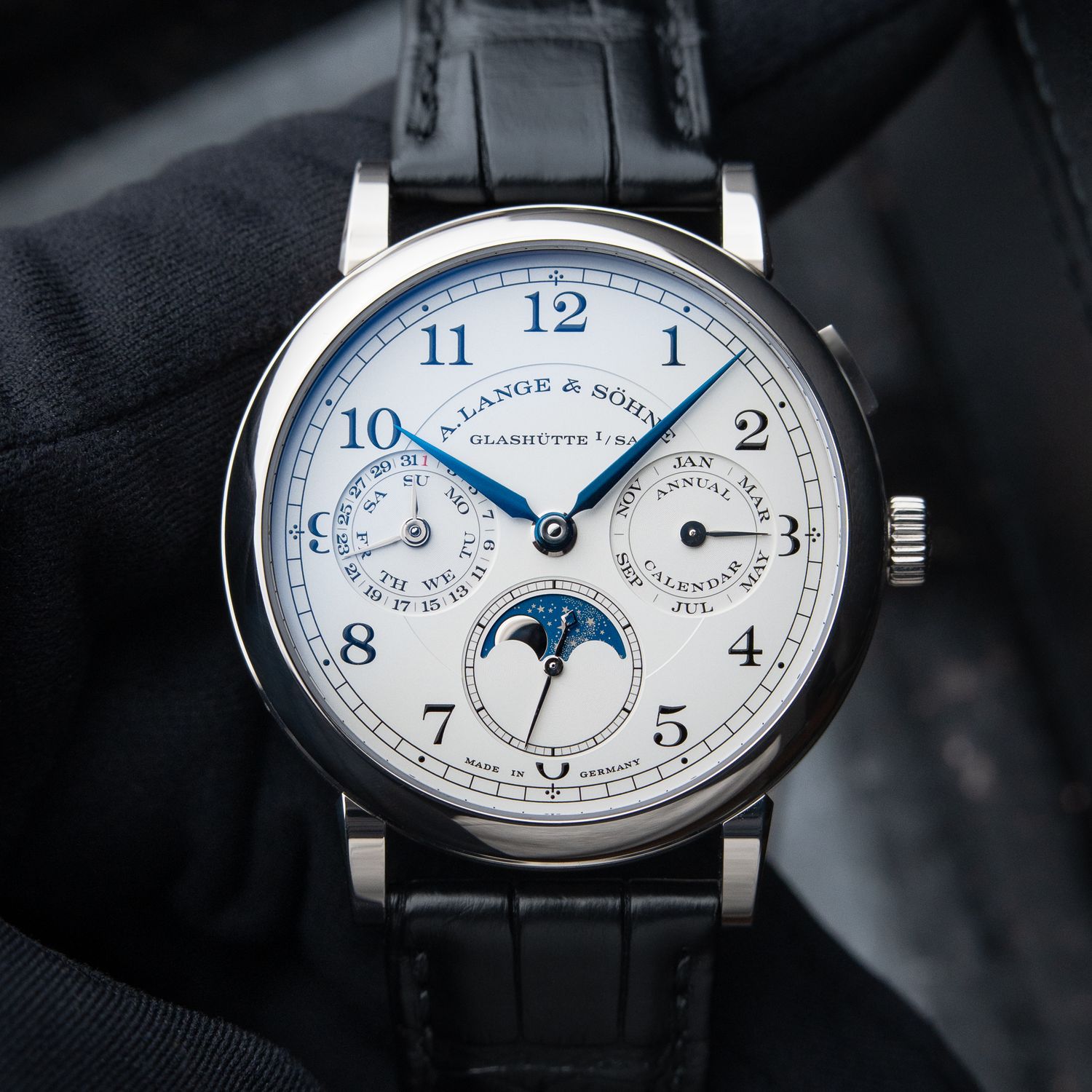 A. Lange & Söhne 1815 Annual Calendar SERVICED White Gold Silver Sohne 40