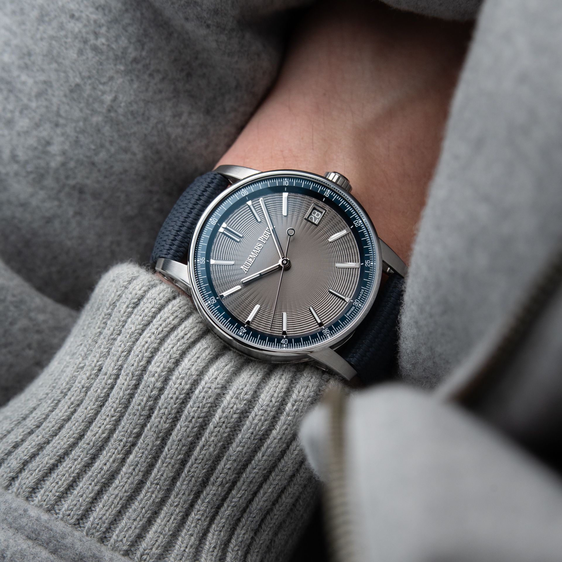 Audemars Piguet Code 11.59 STRAPS Grey Blue Dial Steel Automatic Date 41mm