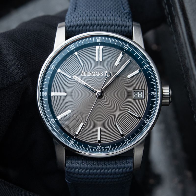 Audemars Piguet Code 11.59 STRAPS Grey Blue Dial Steel Automatic Date 41mm