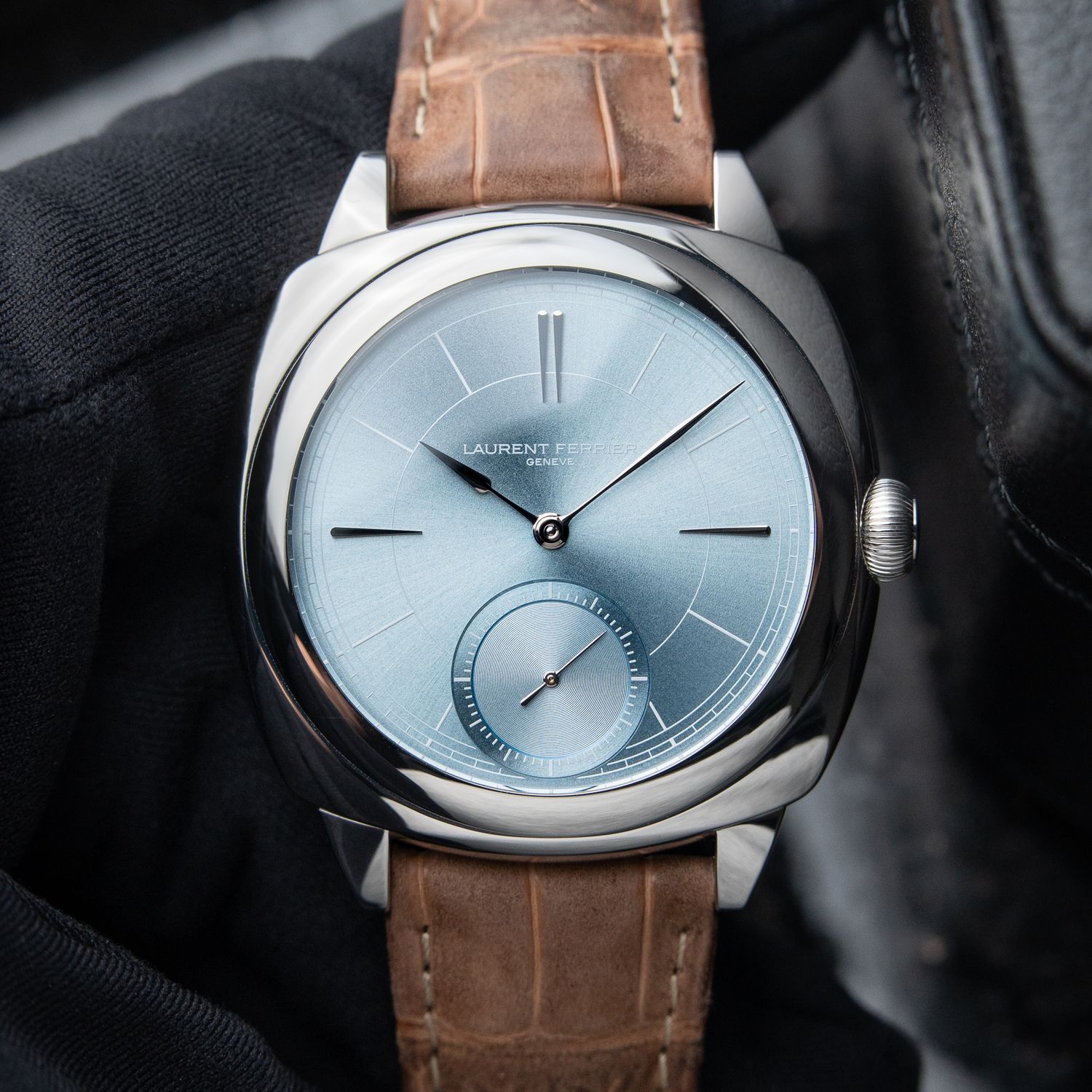 Laurent Ferrier Square Micro-Rotor Ice Blue SERVICED Steel Small Seconds Laurent Ferrier Square Micro-Rotor Ice Blue SERVICED Steel Small Seconds