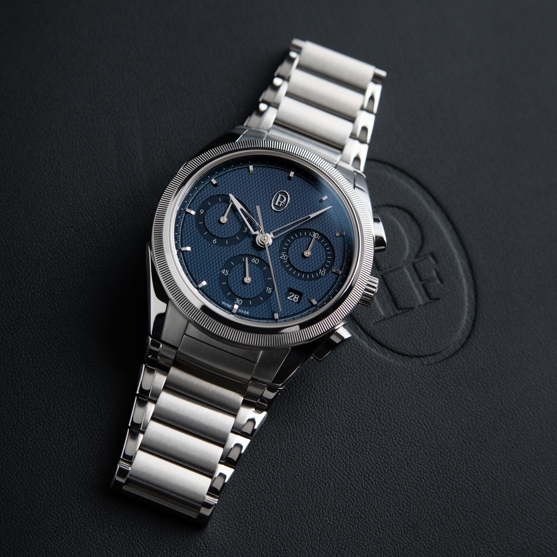 Parmigiani Fleurier Tonda PF UNWORN Milano Blue Chronograph Platinum Bezel Steel