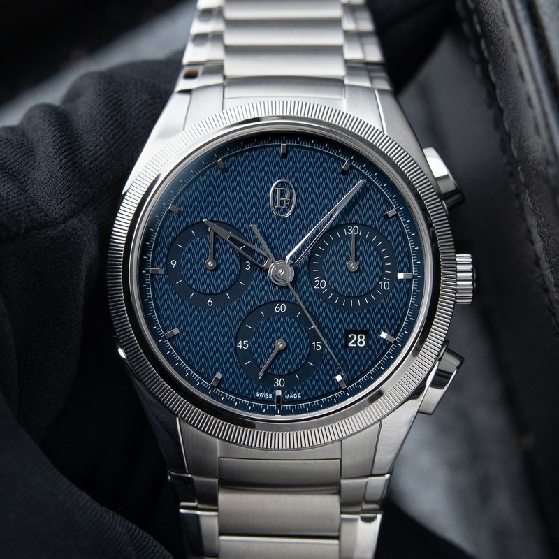 Parmigiani Fleurier Tonda PF UNWORN Milano Blue Chronograph Platinum Bezel Steel