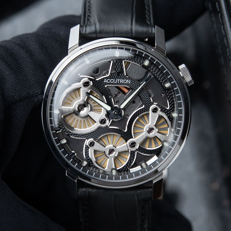 Accutron Spaceview Evolution Electrostatic 2025 CLEAN Grey Skeleton Steel