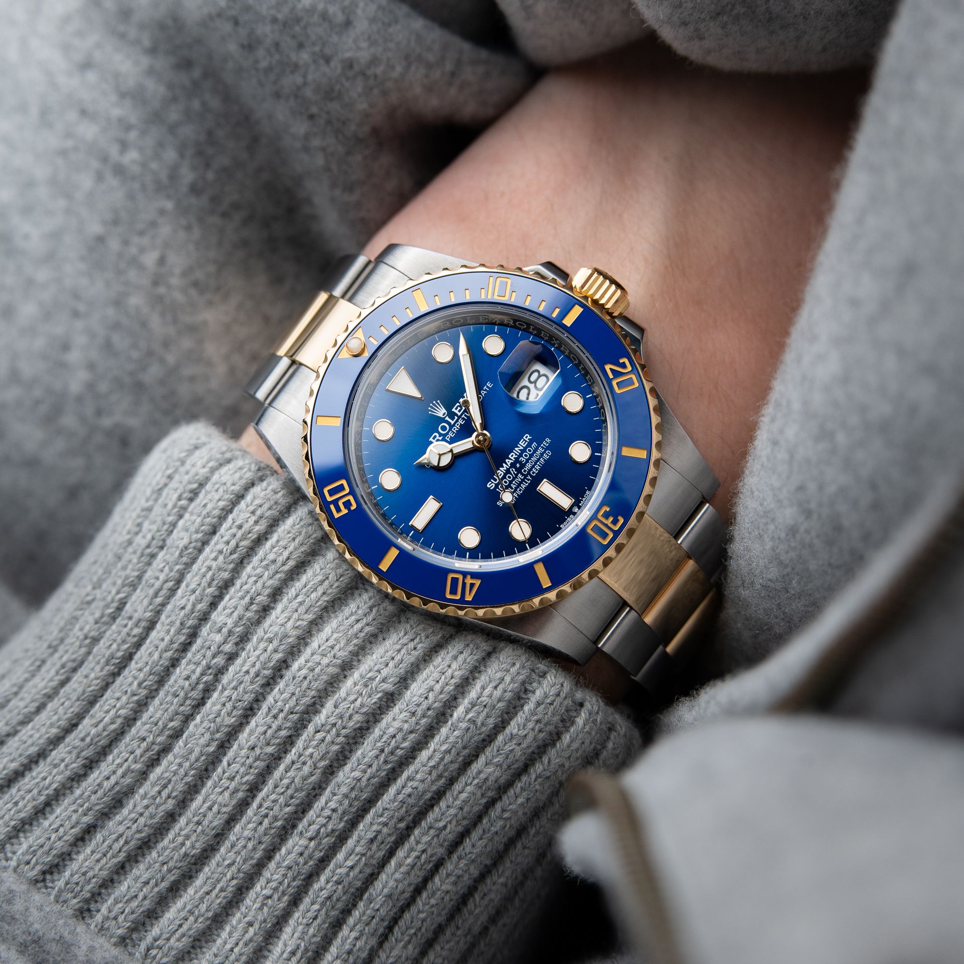 Rolex Submariner Date 41mm Bluesy Blue Ceramic Two Tone Steel Yellow Gold