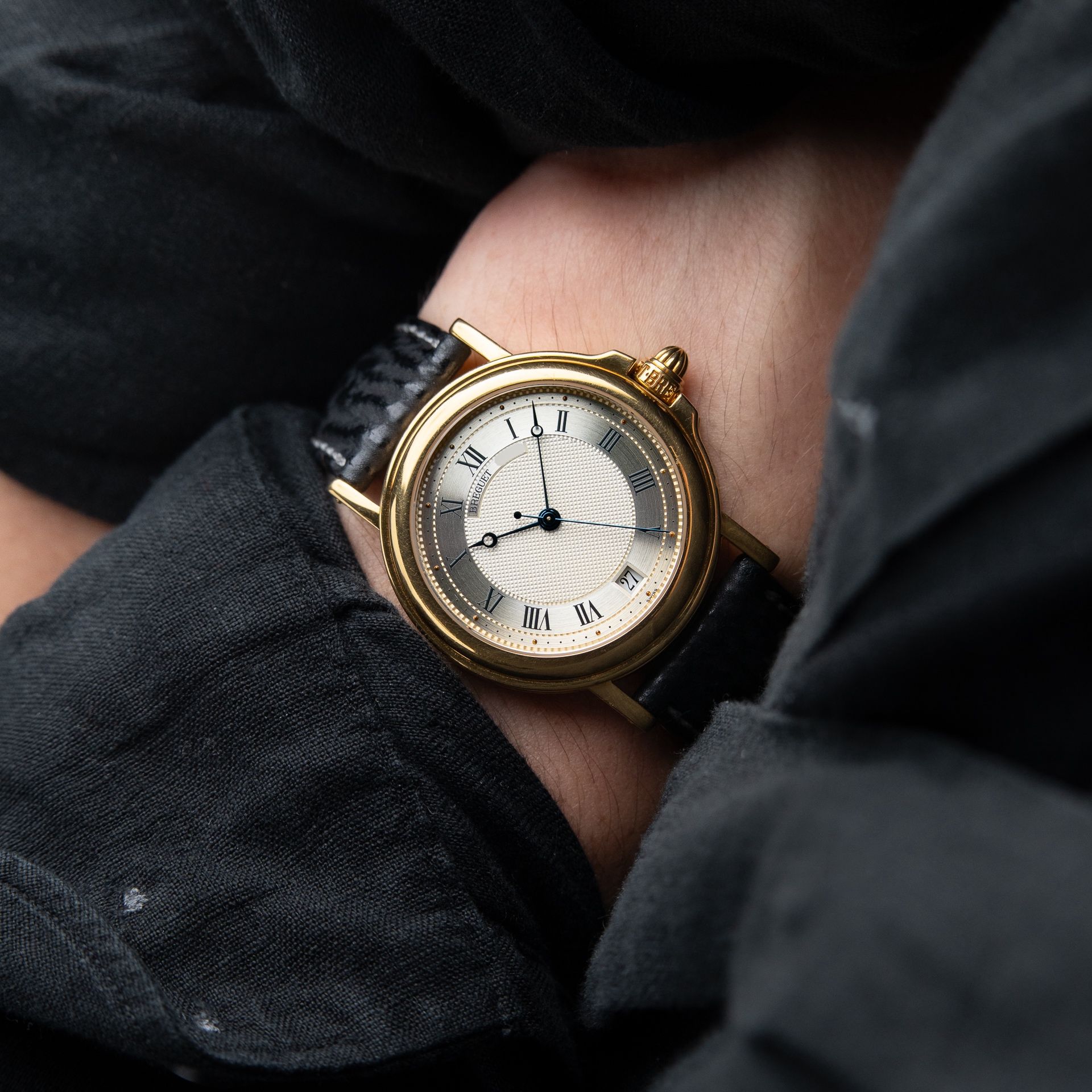 Breguet Horloger De La Marine Vintage Yellow Gold 3400BA Guilloche Dial