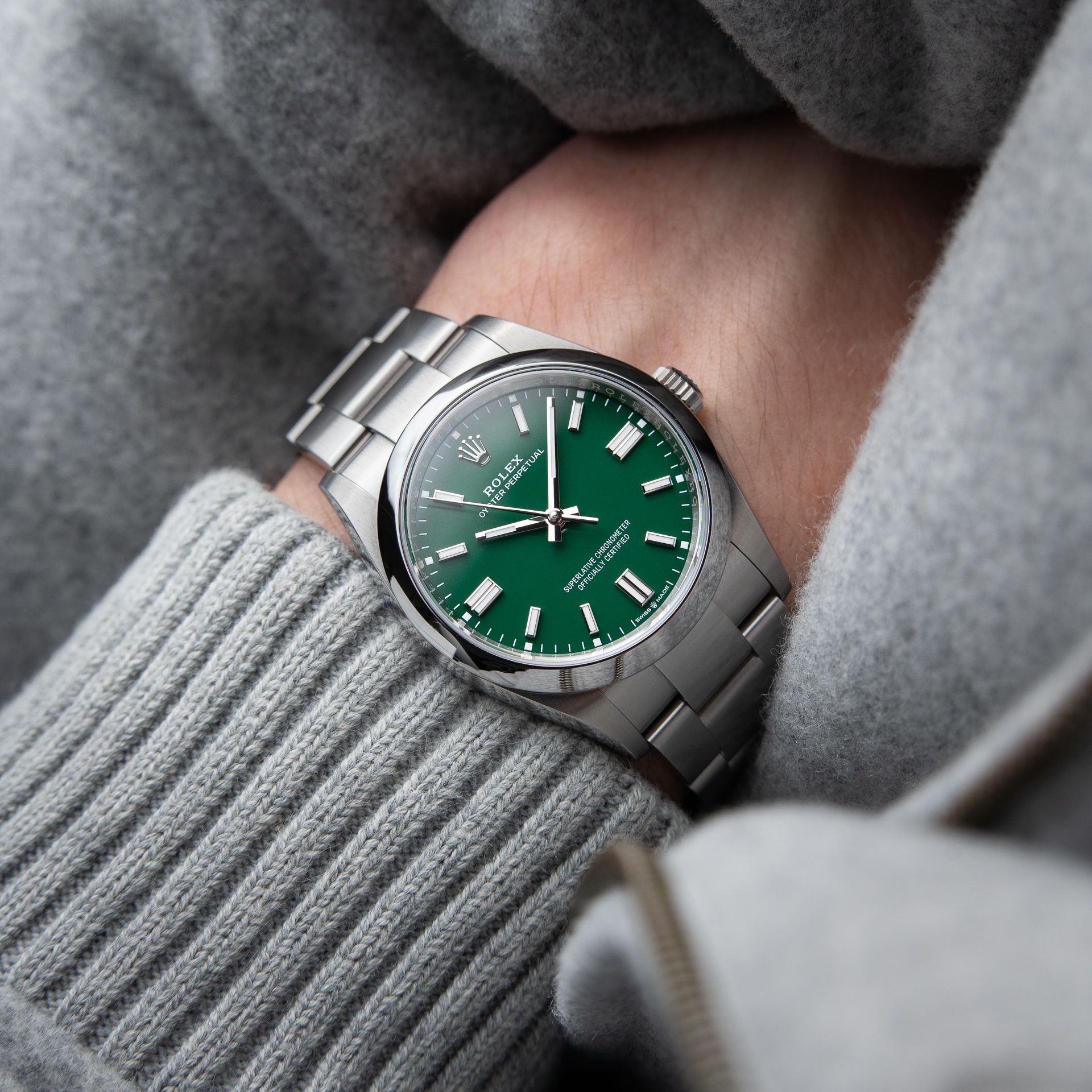 Rolex Oyster Perpetual 36 10/2023 Green Dial Steel Bracelet OP36 Automatic