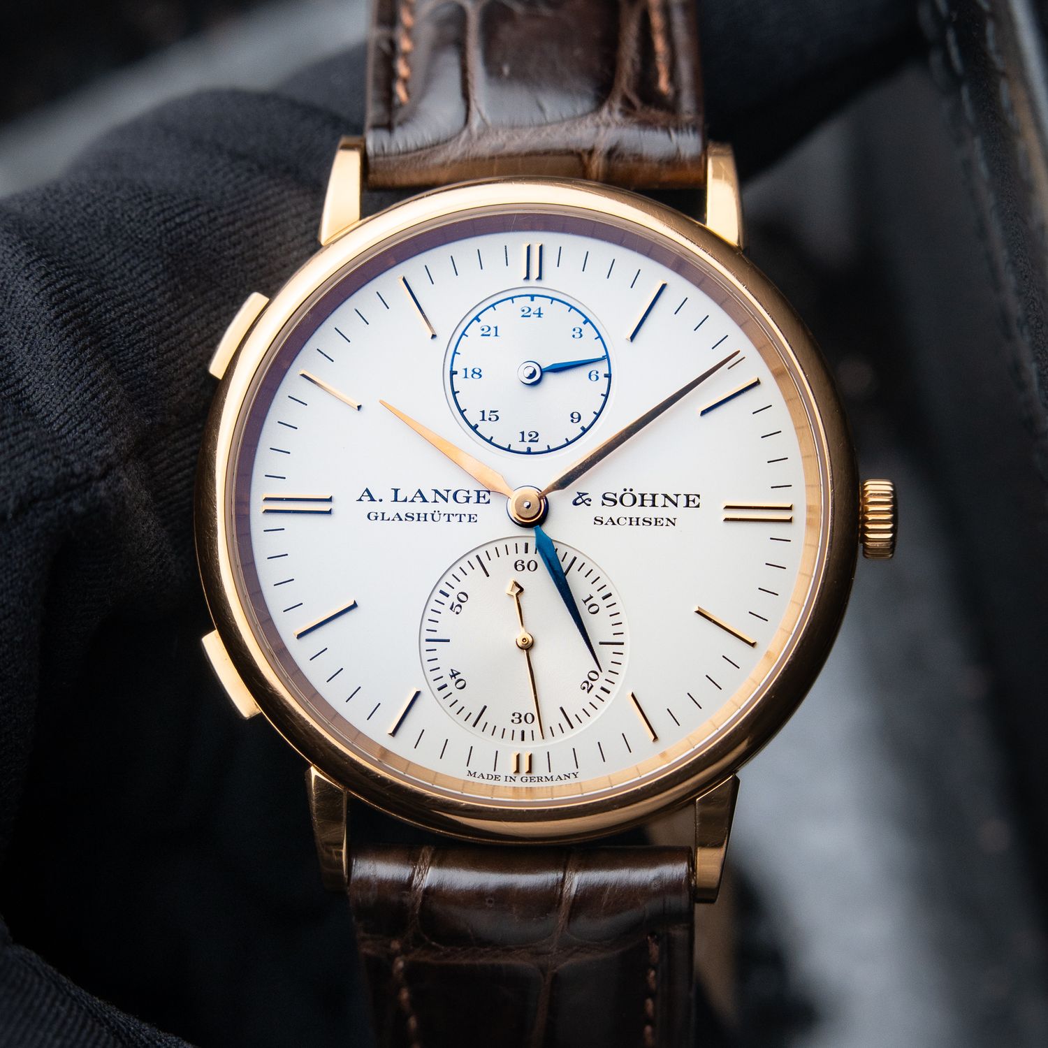 A. Lange & Söhne Saxonia Dual Time Rose Gold Silver Dial Automatic 38.5mm A. Lange & Söhne Saxonia Dual Time Rose Gold Silver Dial Automatic 38.5mm