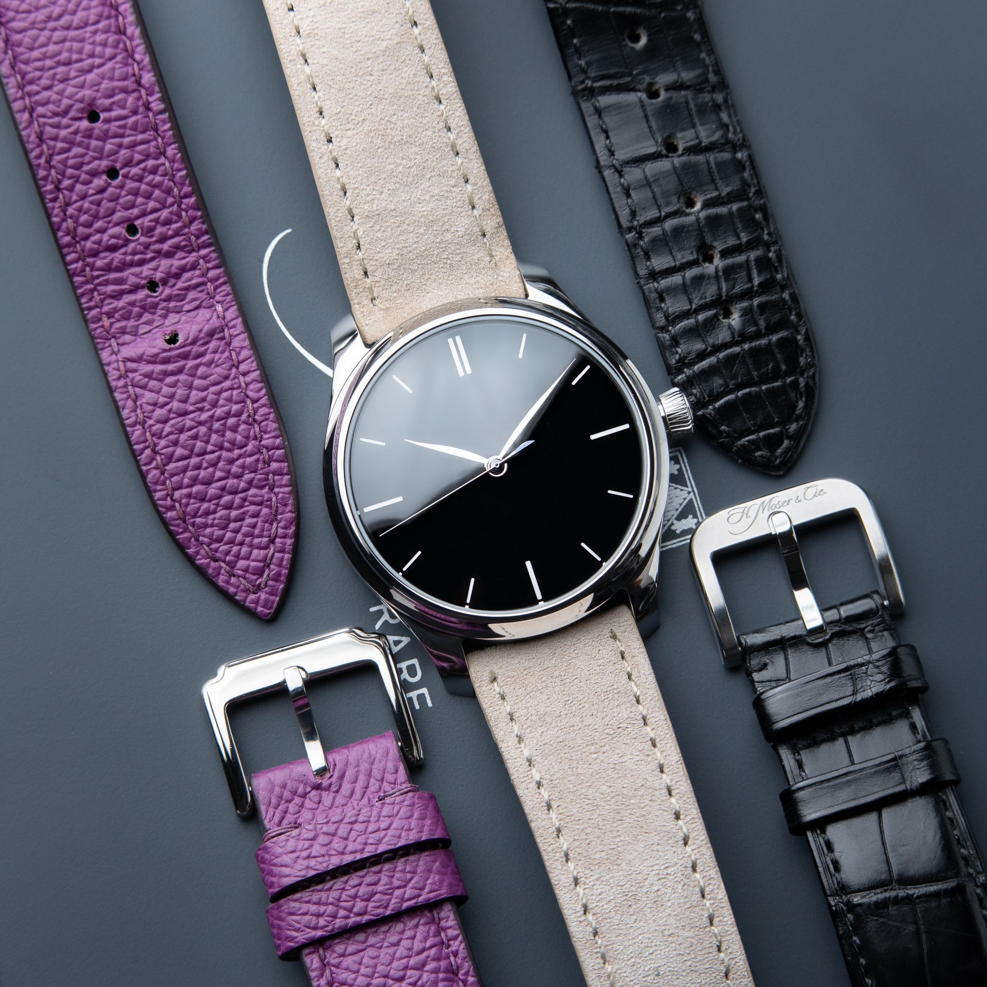 H.Moser & Cie. Endeavour Centre Seconds Vantablack STRAPS Steel Automatic