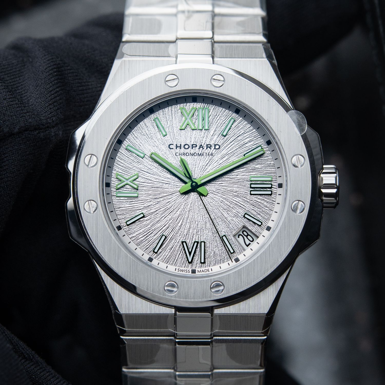 Chopard Alpine Eagle Large RARE Silver Dial Green STICKERED Steel Limited Edition Chopard Alpine Eagle Large RARE Silver Dial Green STICKERED Steel Limited Edition
