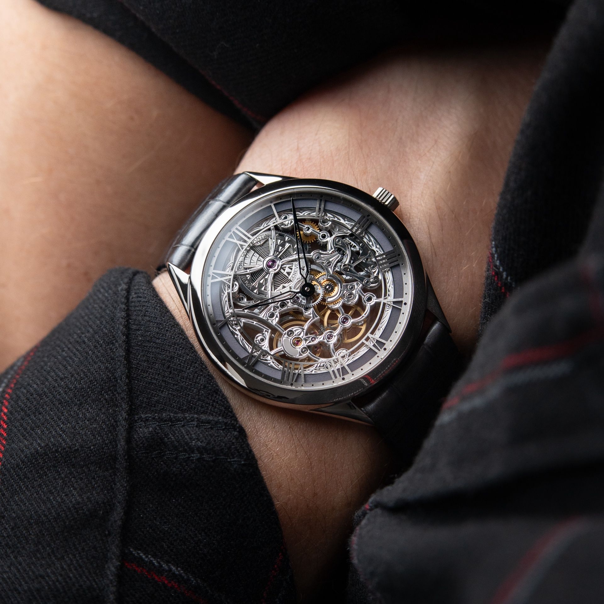 Vacheron Constantin Métiers d'Art RARE White Gold Grey Enamel Skeleton 40