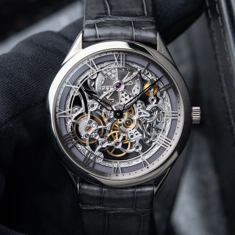 Vacheron Constantin Métiers d'Art RARE White Gold Grey Enamel Skeleton 40