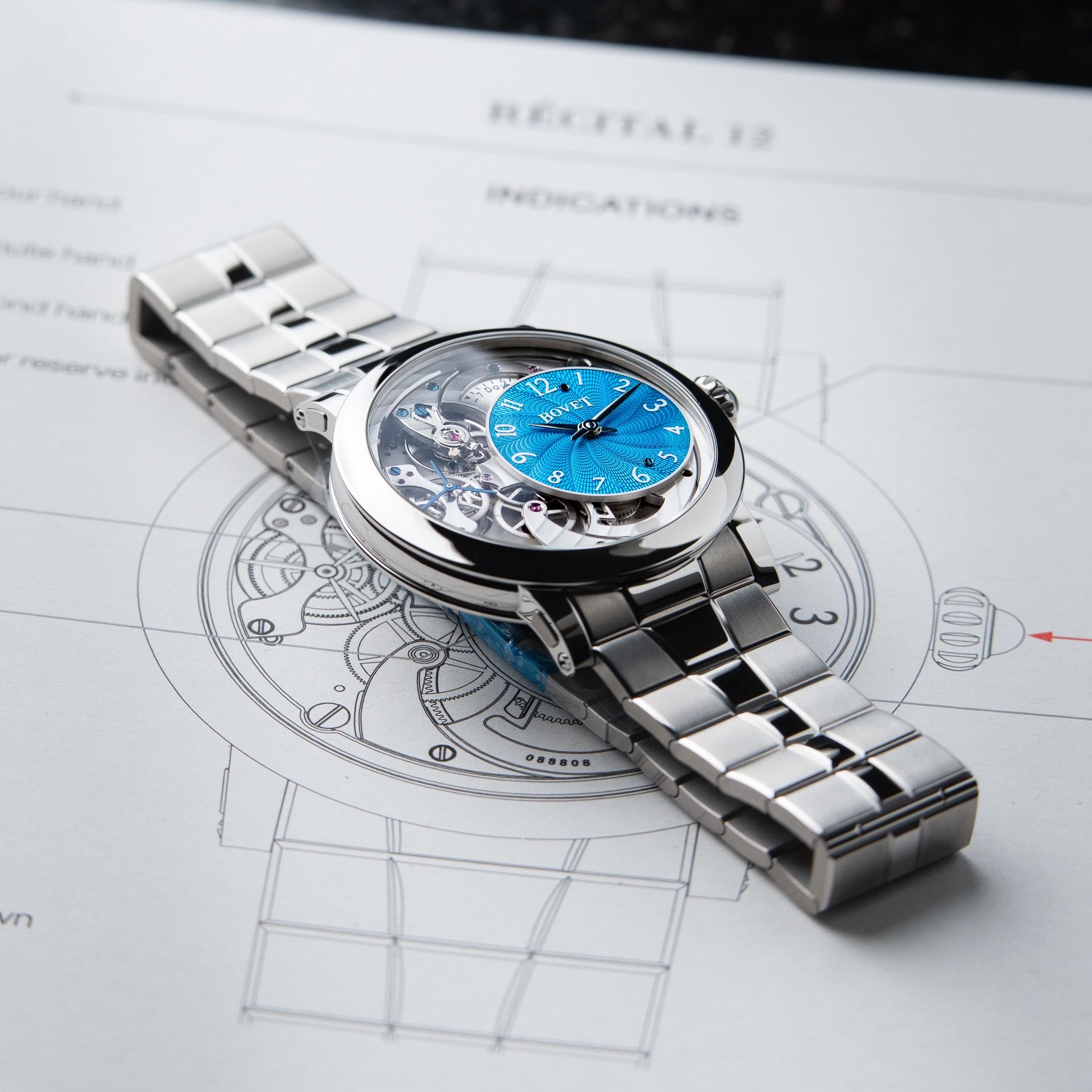 Bovet Dimier Récital 12 Dimier UNWORN 12/2025 Guilloche Turquoise Titanium Bracelet