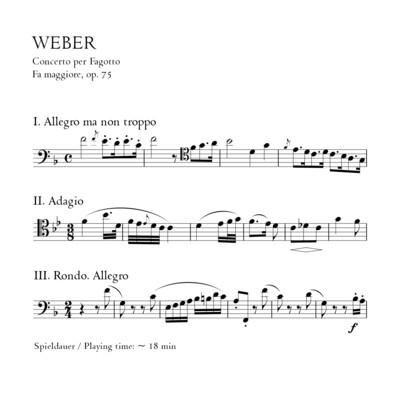 Weber: Fagottkonzert - Klavierauszug m. Solostimme