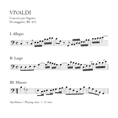 Vivaldi: Fagottkonzert C-Dur RV 473 - Stimmensatz mit Partitur
