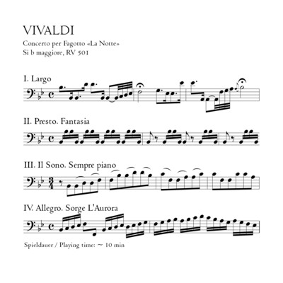 Vivaldi: Fagottkonzert B-Dur RV 501 „La Notte“ - Großes Set