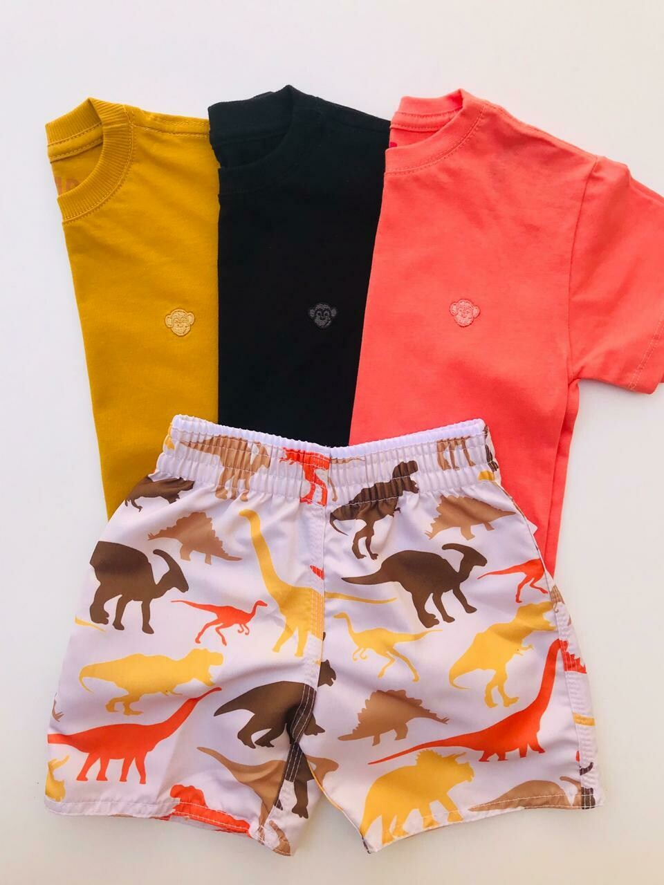 Short Tactel Infantil - Floral Azul