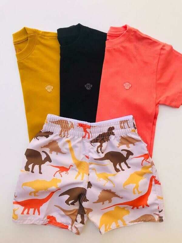 Short Tactel Infantil - Floral Azul