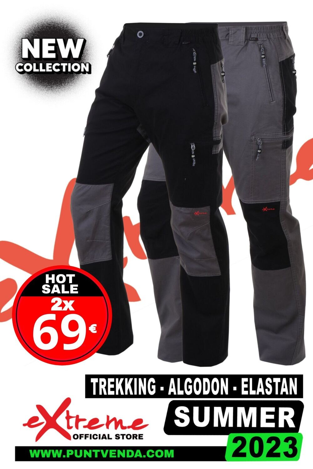 Pack 2 Pantalones Trekking Laboral - Newwood - Extreme - Hot
