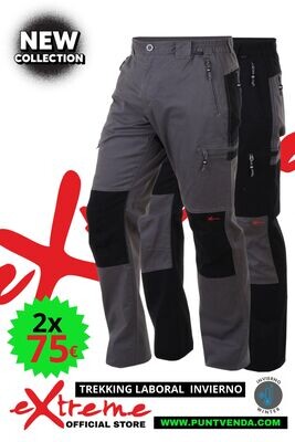 Pack 2 Pantalones Trekking Extreme invierno - Laboral - Algodon - Elastan