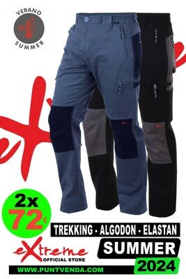 Pack de 2 pantalones Trekking Algodon-Elastan EXTREME Primavera-Verano