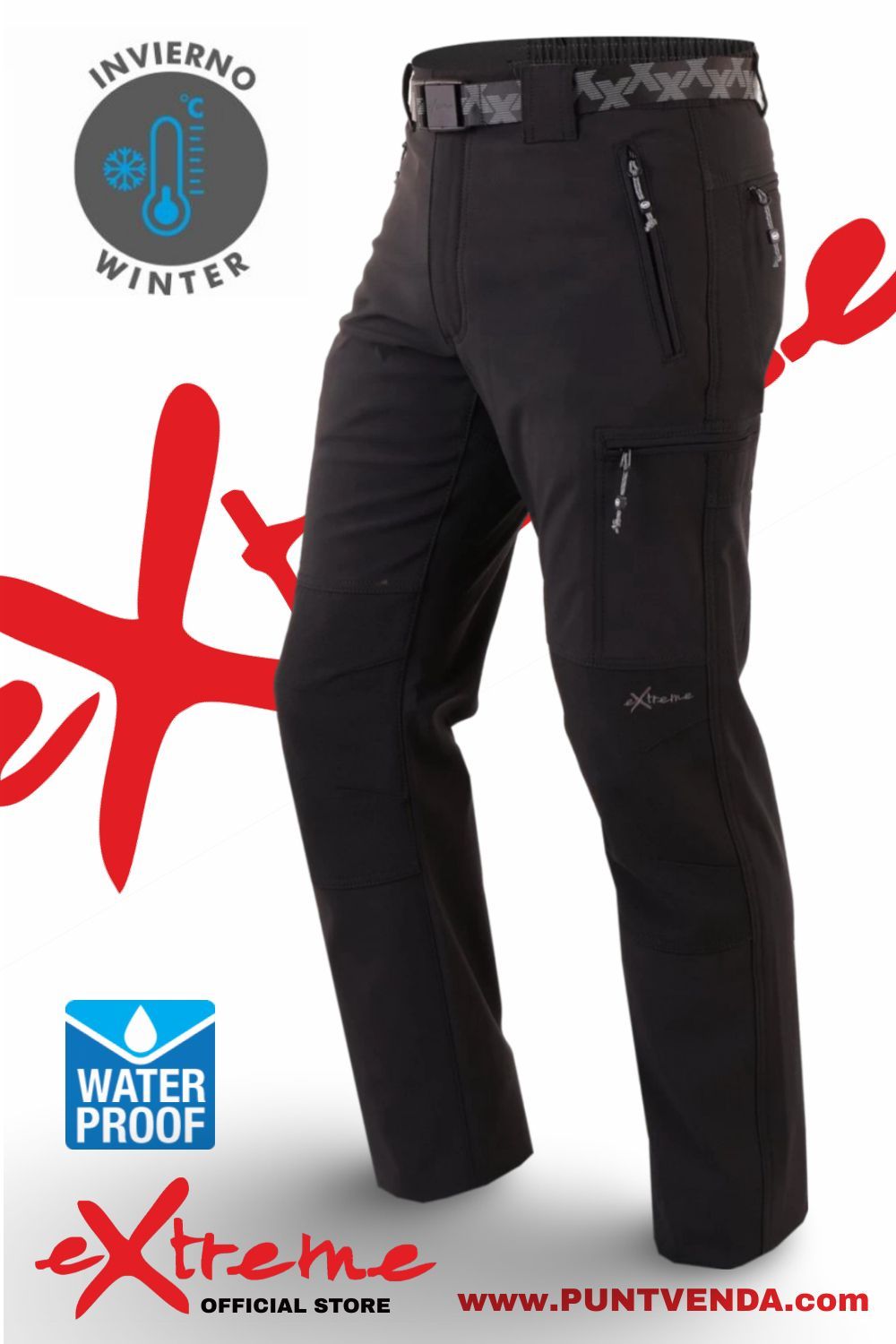 Pantalón Trekking  Extreme - Madeira waterproof - Negro
